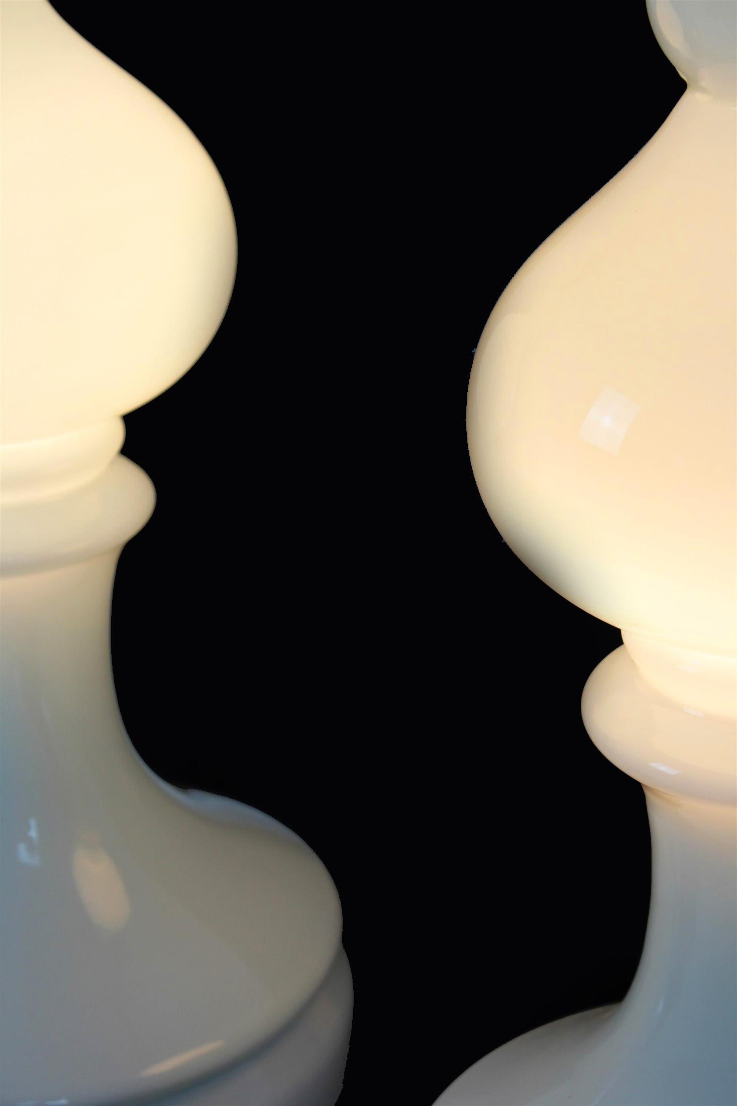 Bishop Chess Glass Lamps by Ivan Jakes for Osvětlovací Sklo, 1970s, Set of Two 4