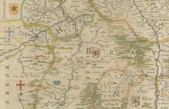 Bishopric of Hildesheim Map in Northern Germany by Willem & Joan Blaeu, 1645