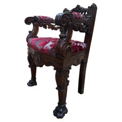 Bishop's Throne – Renaissance / Louis XIII Style – Sculpted Wood – 19th Century