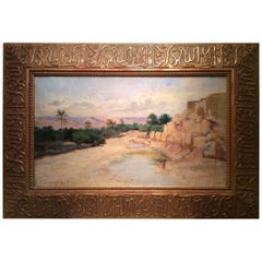 "Biskra in 1885", Huile sur toile signée en bas à gauche Eugène Girardet, 1853-1907
