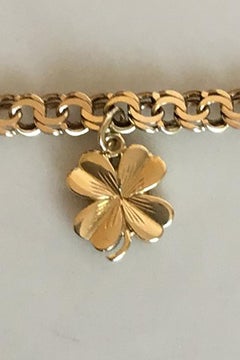 Bismarck Bracelet with Four-Leaf Clover in 14 Karat Gold