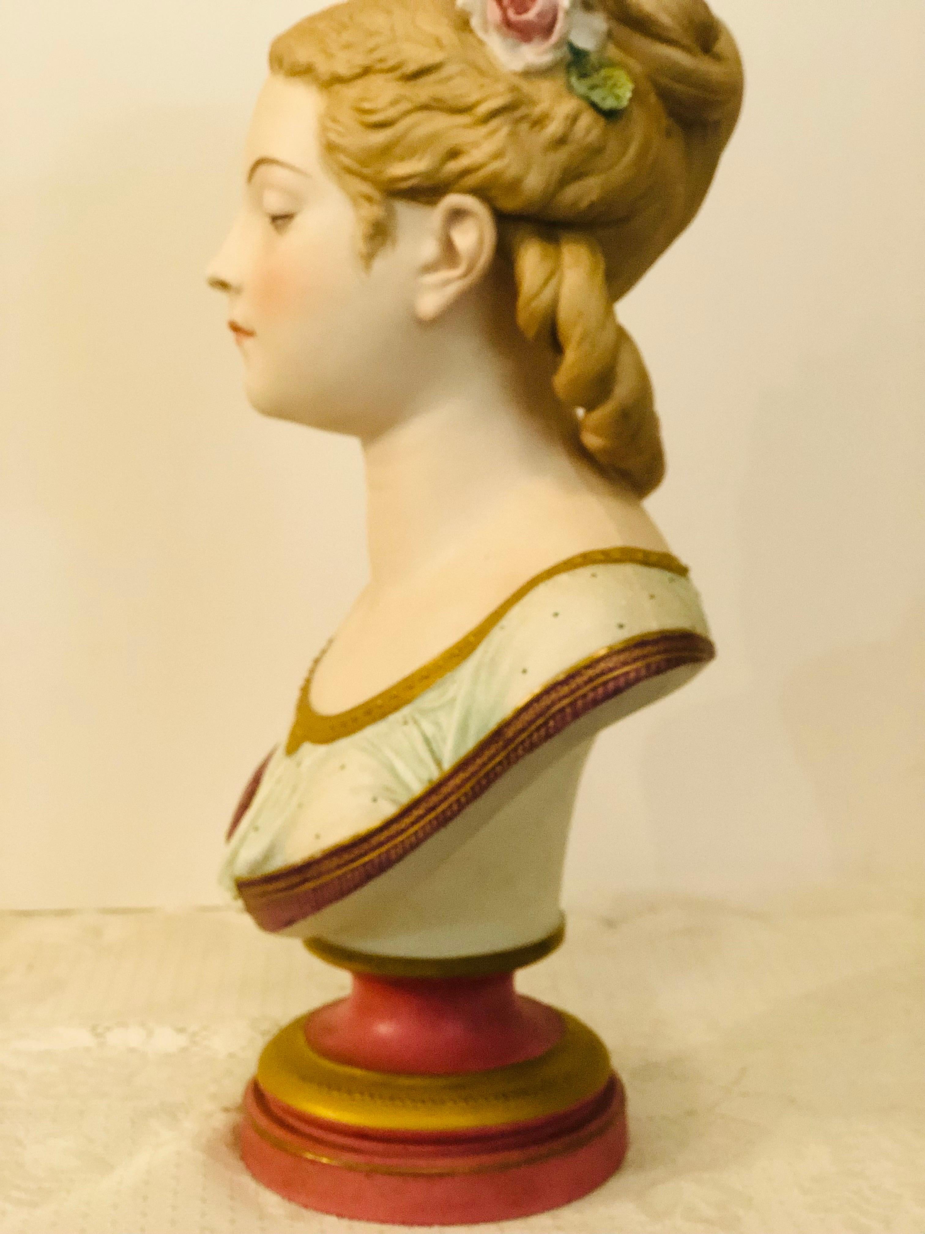 Bisque Bust of Lovely Lady Signed A. Carrier Belleuse on Marble Base Dated 1865 6