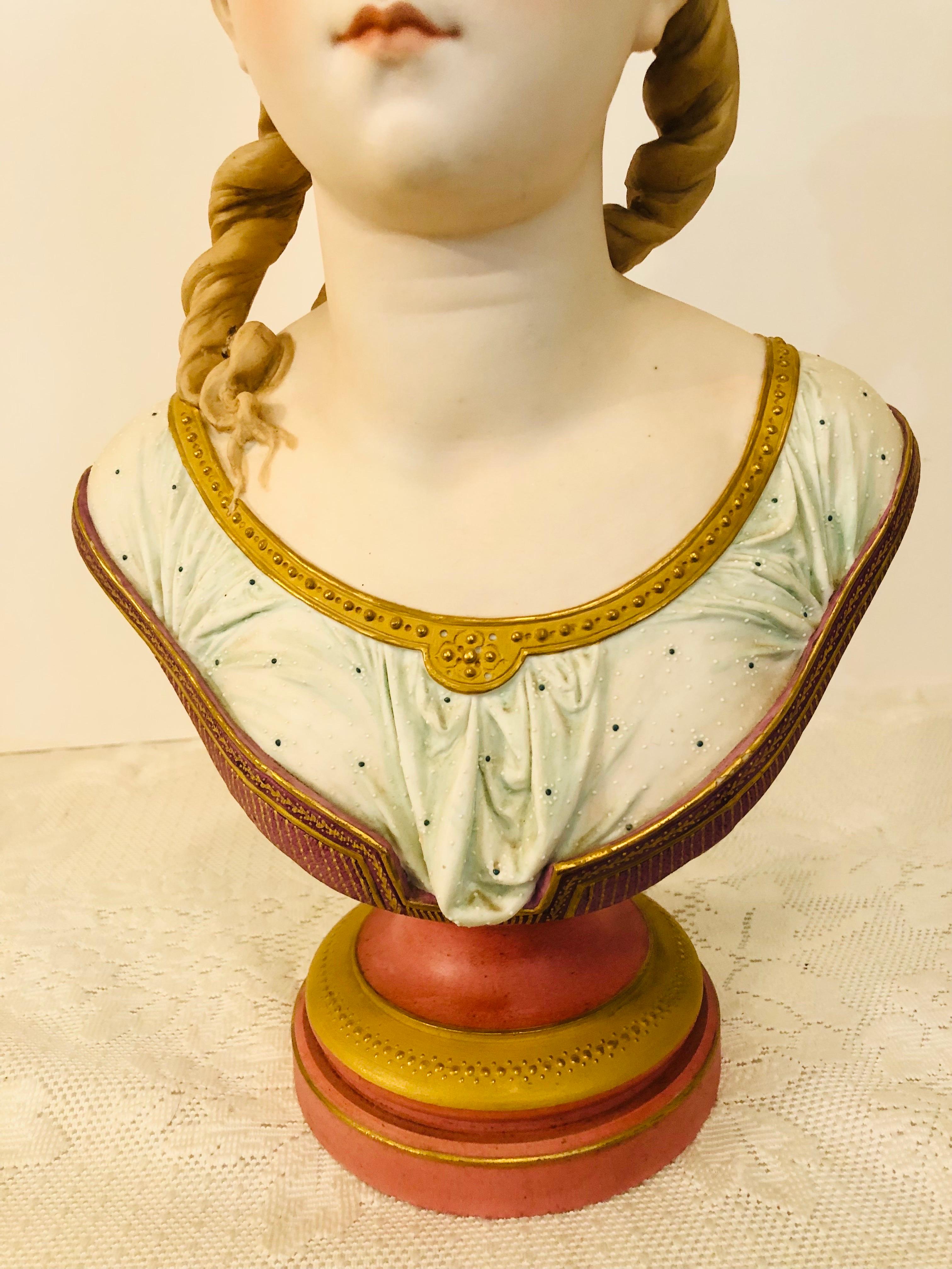 Bisque Bust of Lovely Lady Signed A. Carrier Belleuse on Marble Base Dated 1865 10