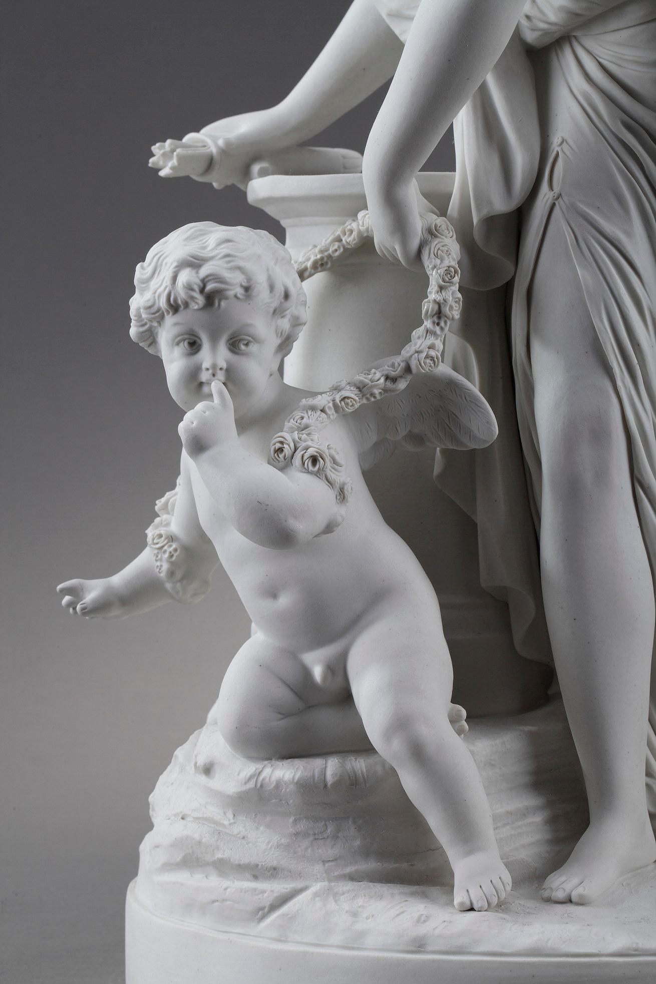 Bisque « Cupid Disarmed by a Vestal » d'après Louis-Simon Boizot en vente 8