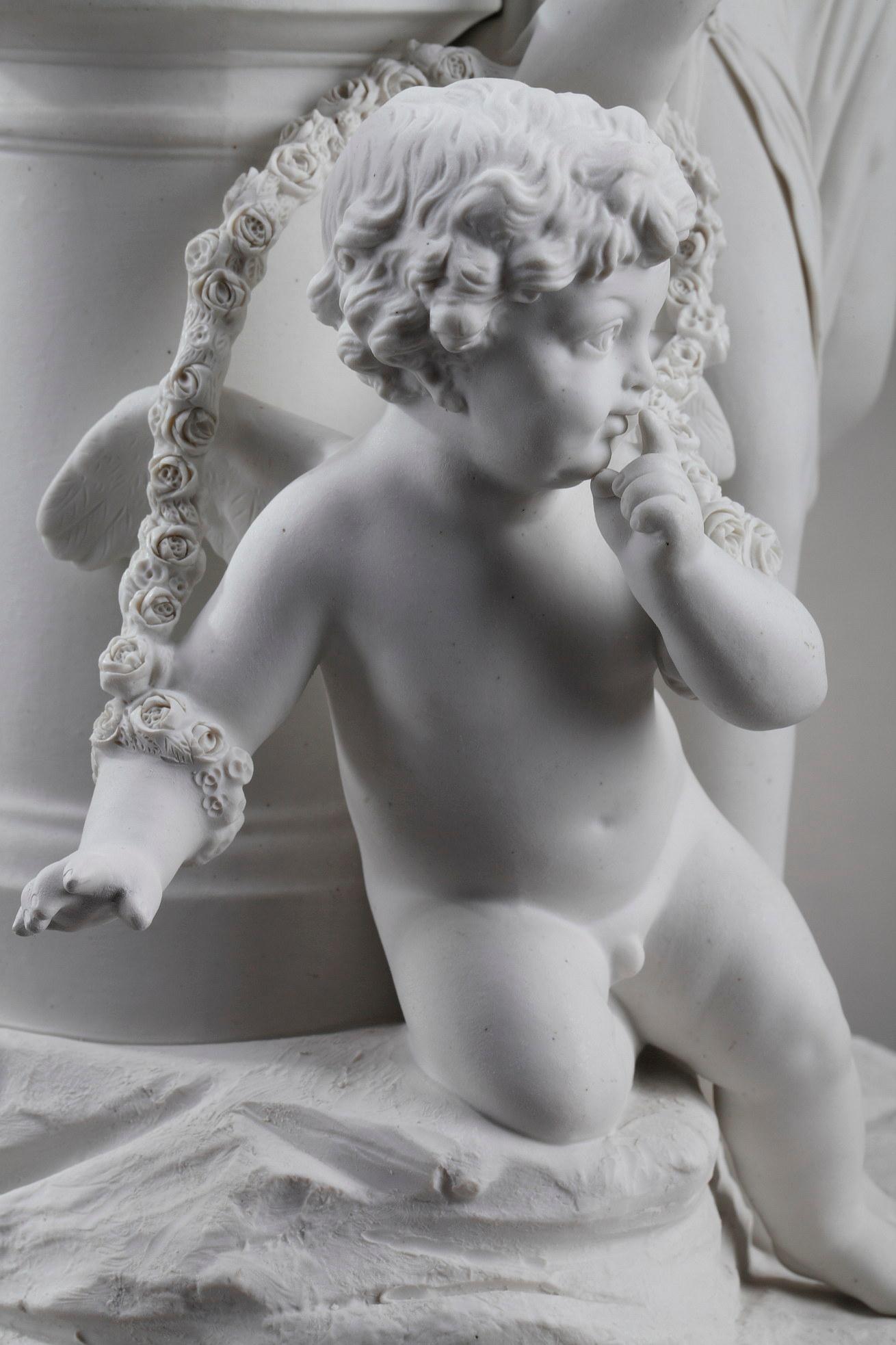 Bisque « Cupid Disarmed by a Vestal » d'après Louis-Simon Boizot en vente 9