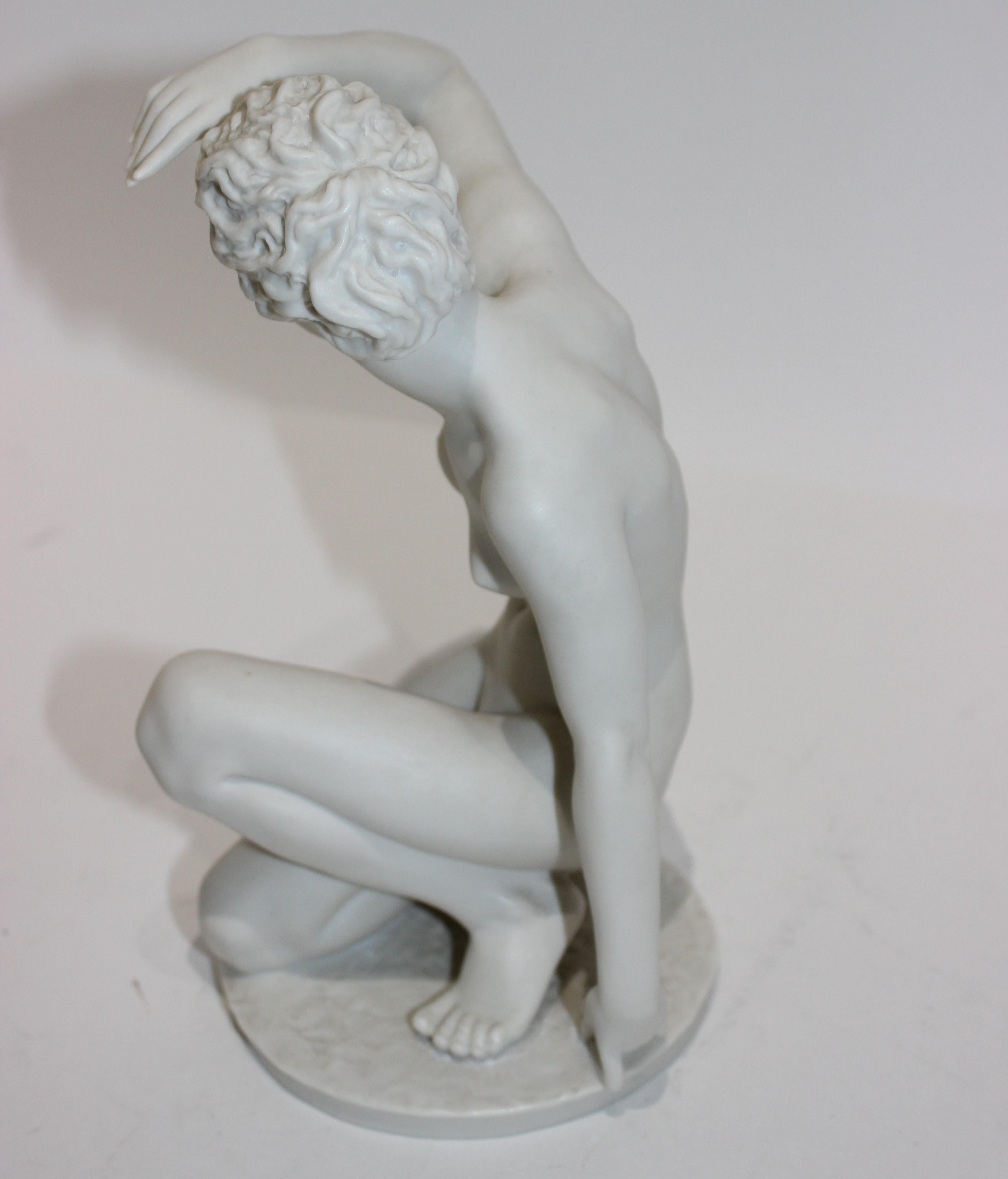 Porcelain Bisque Figure of a Female Nude by Lorenz Hutschenreutner For Sale
