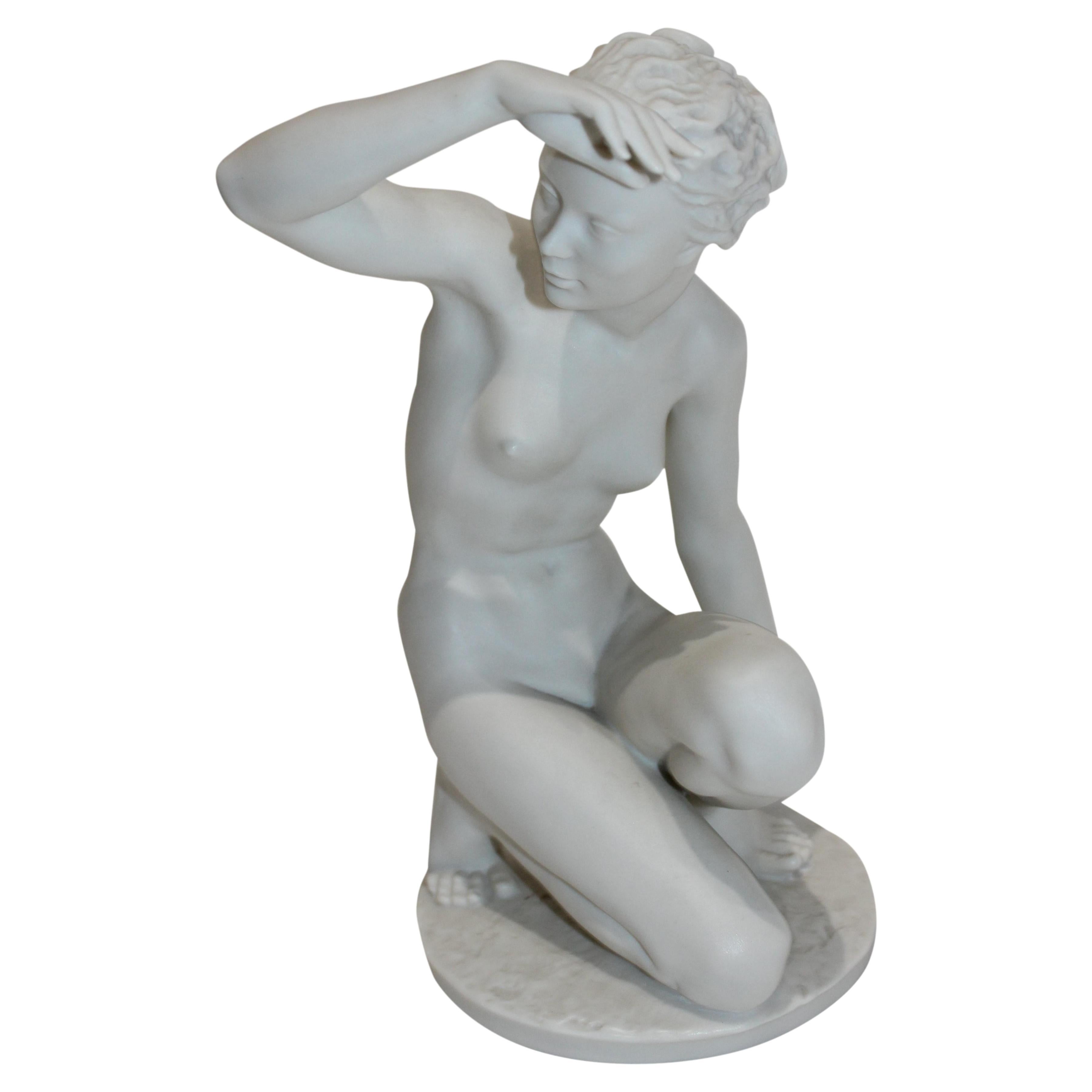 Bisque Figure of a Female Nude by Lorenz Hutschenreutner For Sale