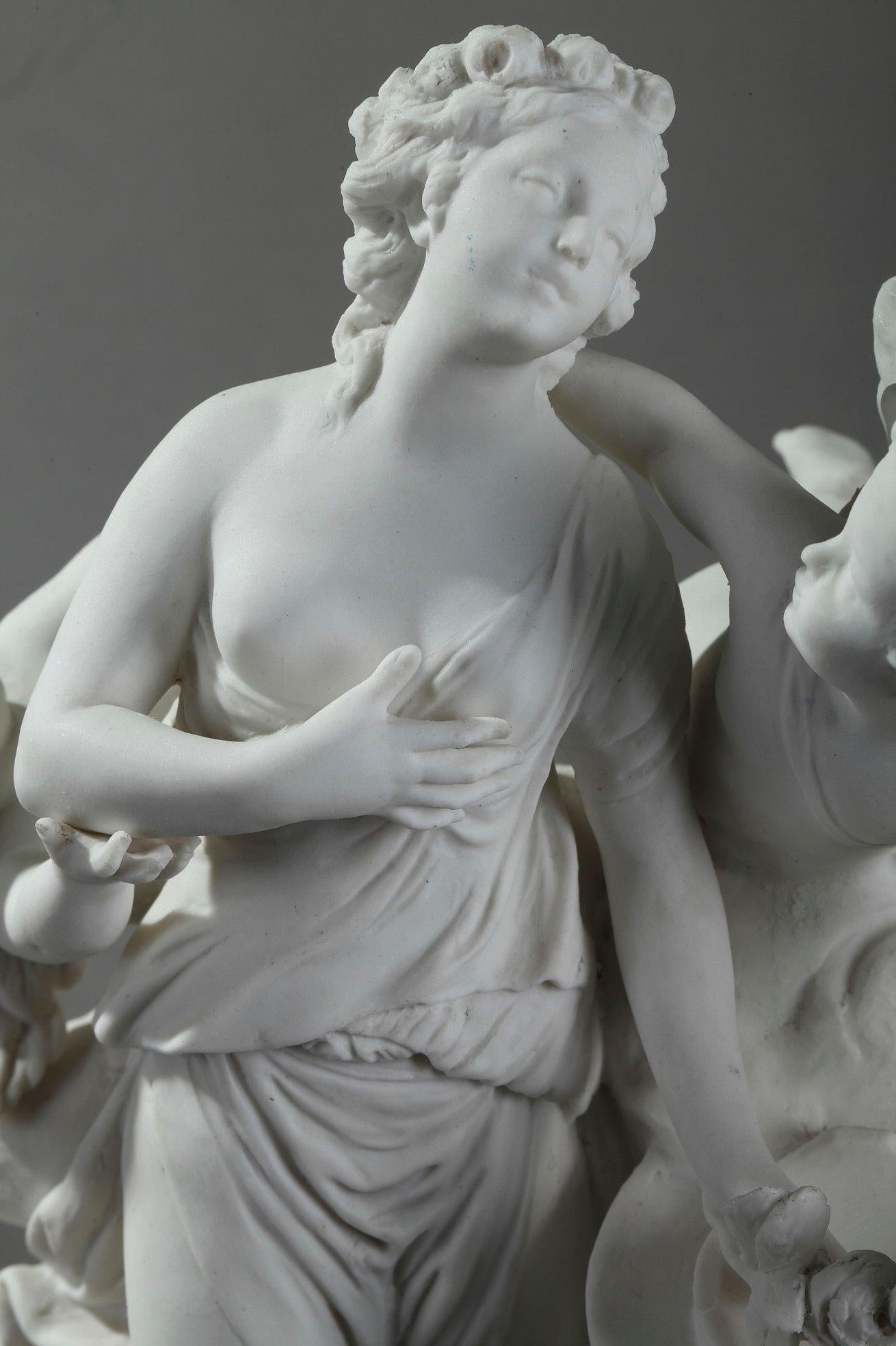 Neoclassical Bisque Figurine, La Rose Enflammée after Boizot by Sevres