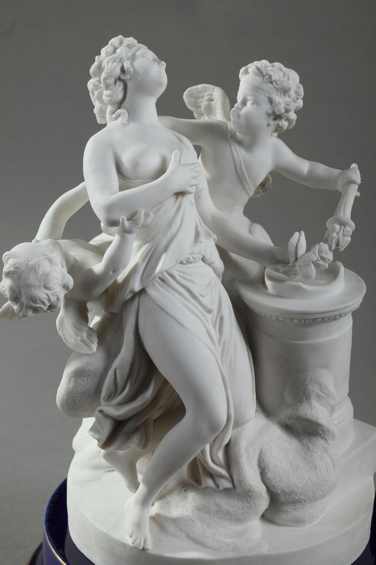 French Bisque Figurine, La Rose Enflammée after Boizot by Sevres
