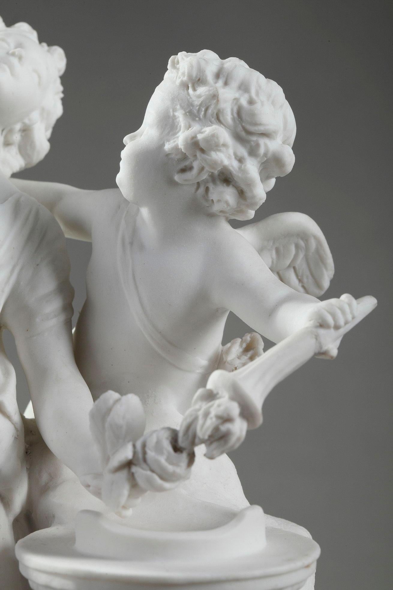 Bisque Figurine, La Rose Enflammée after Boizot by Sevres In Good Condition In Paris, FR
