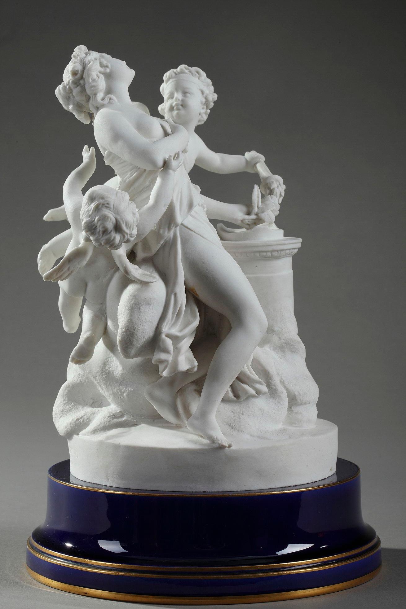 Porcelain Bisque Figurine, La Rose Enflammée after Boizot by Sevres
