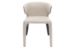 Bisque Linen and Moss Leather Covered Hola Chair, Cassina