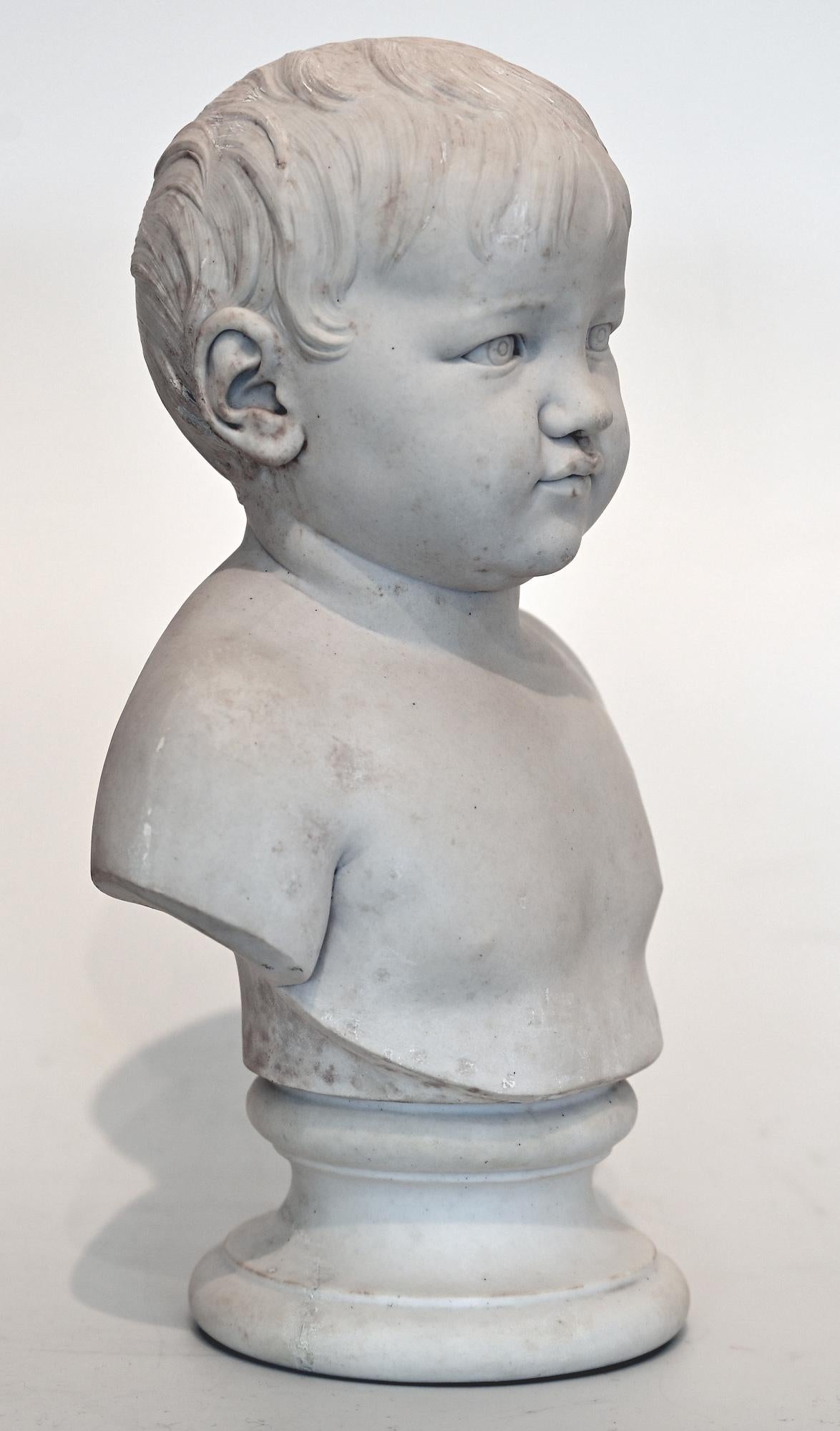 A bisque porcelain bust of Prinz Maximilian von Bayern, son from King Max I Joseph and Queen Karoline von Bayern about 1803
Marked Manufaktur Nymphenburg 
signed : Adam Clair Bisque , Sculpteur