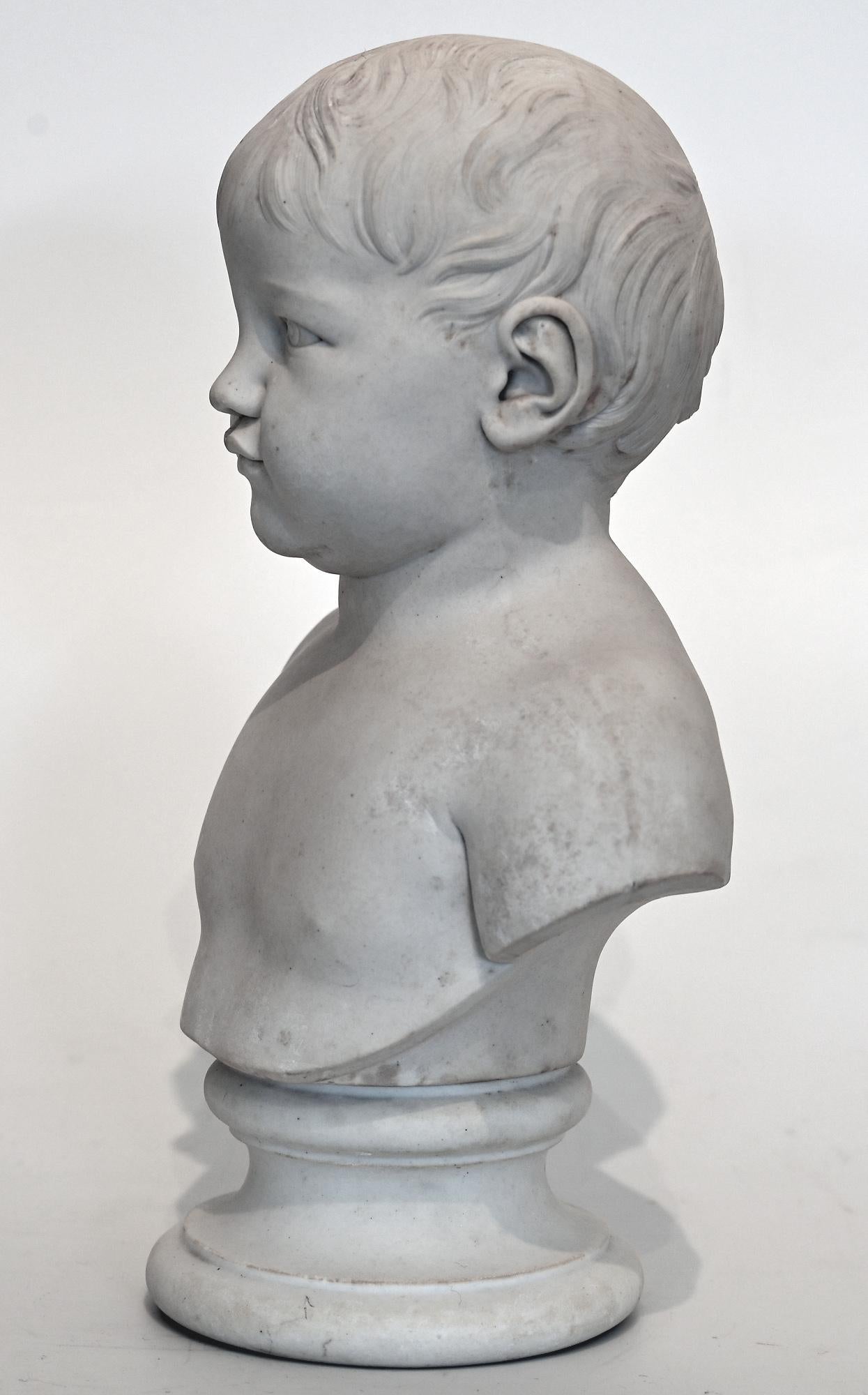 Empire Bisque Porcelain Bust of Prinz Maximilian Von Bayern Nymphenburg Porcelain 1803