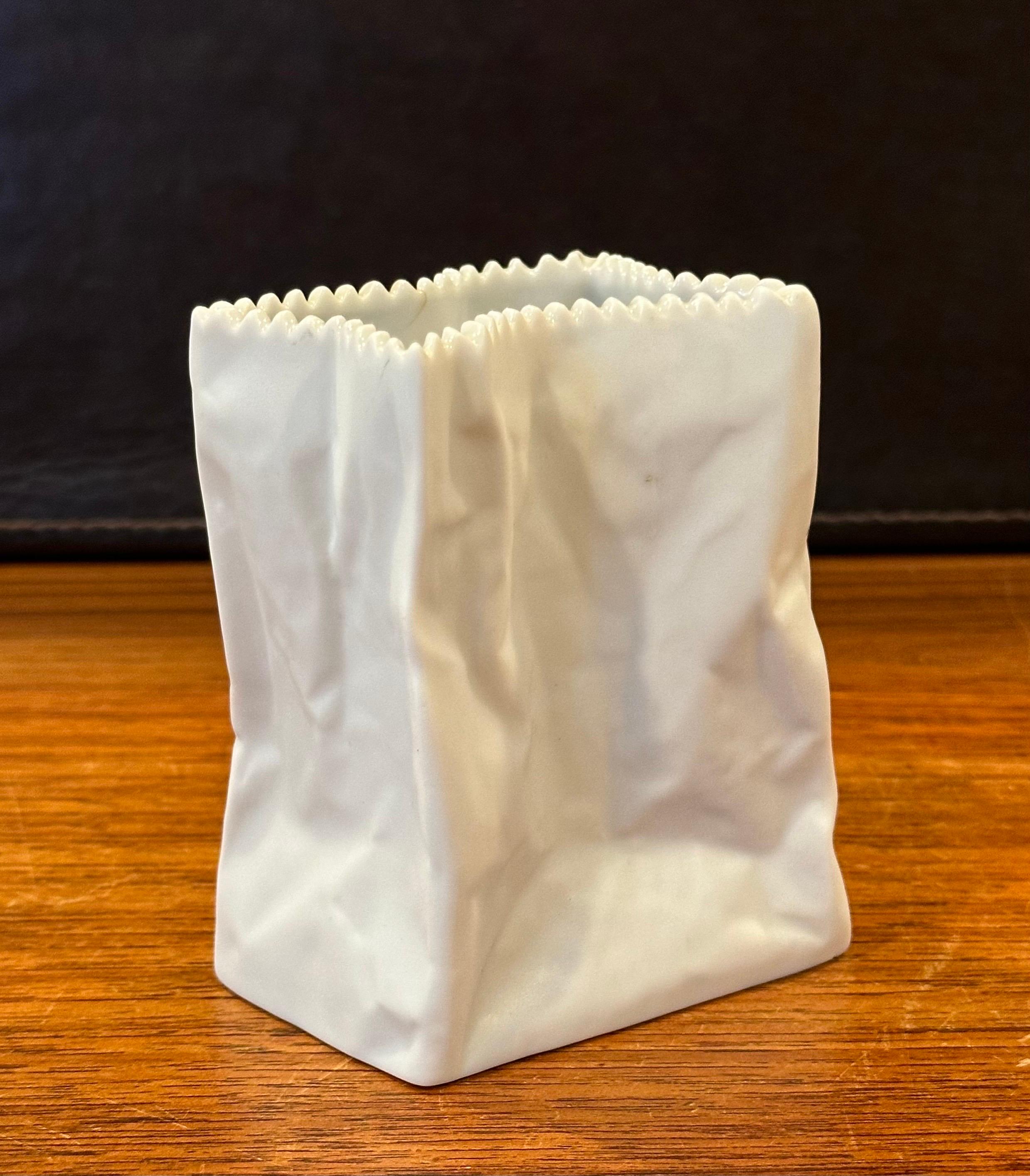 Bisque Porcelain Can & Paper Bag Vases by Rosenthal Studio-Line 