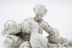 Bisque Porcelain Couple with Grapes, 19th Century French Sèvres