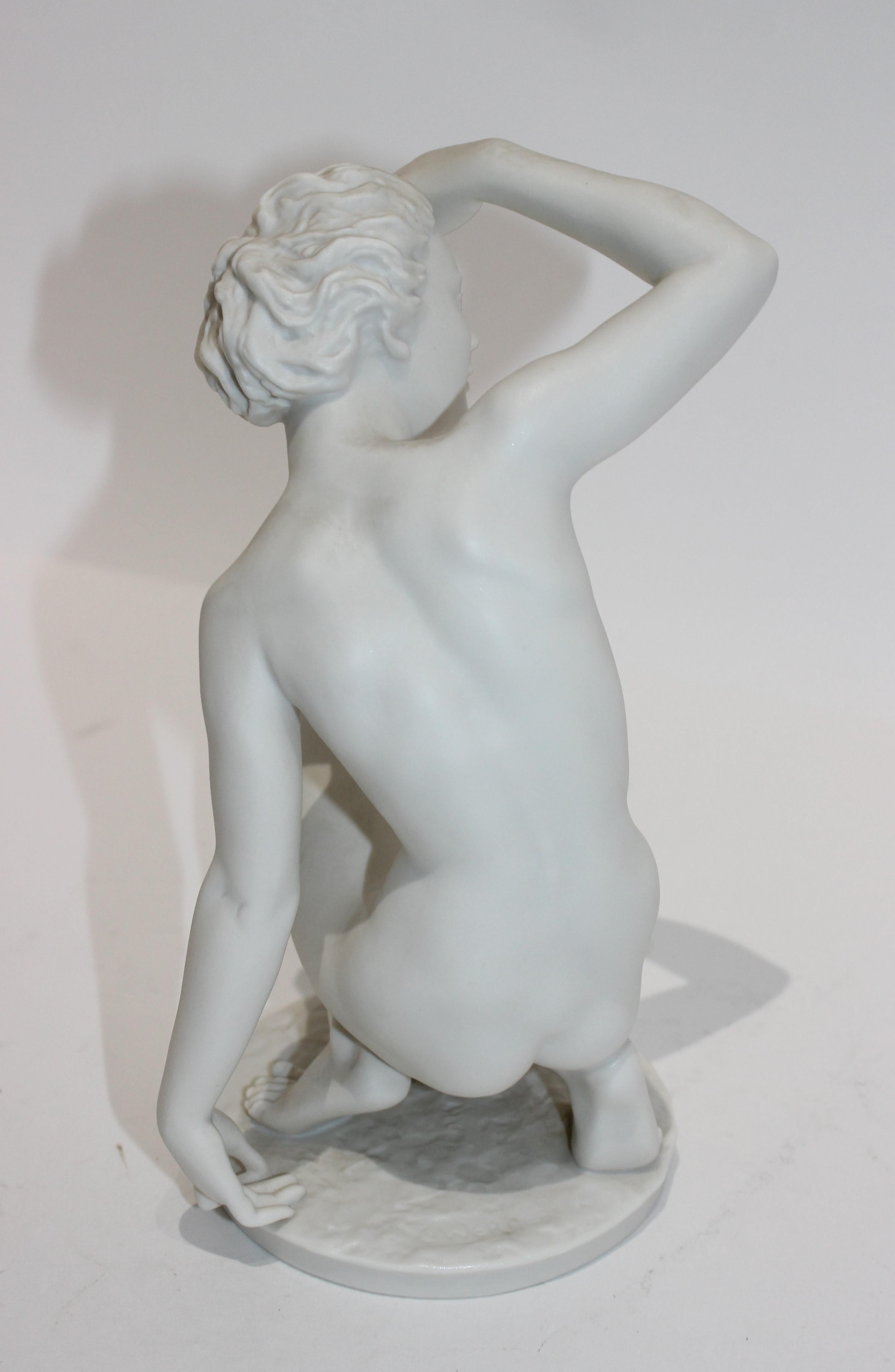 Bisque Porcelain Figure of a Nude Female  In Good Condition For Sale In West Palm Beach, FL