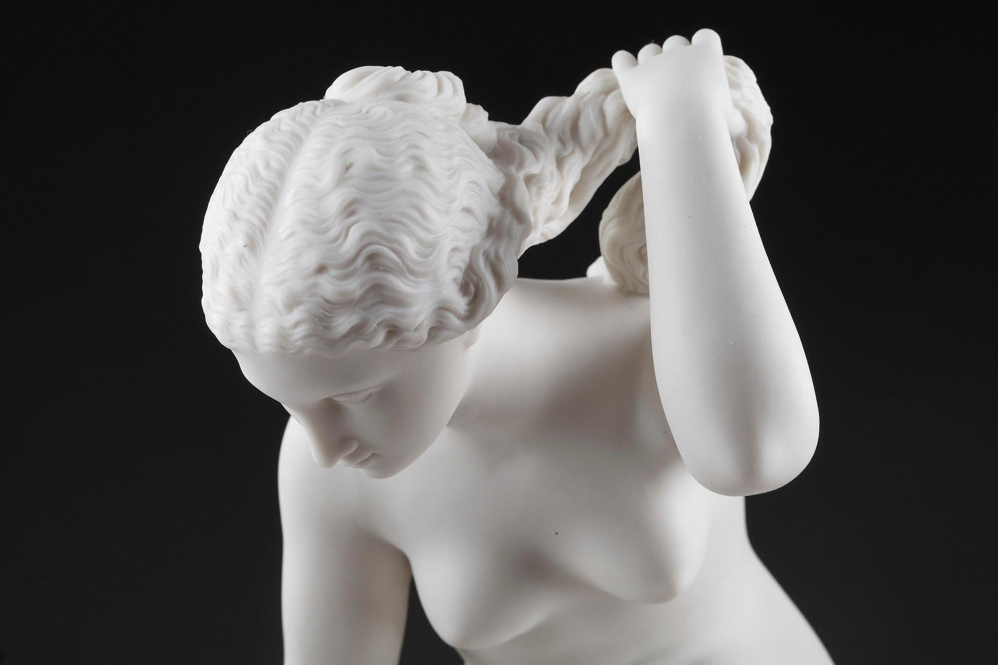 Bisque Porcelain Figurine: Seated Bather, in Sevres Taste 4