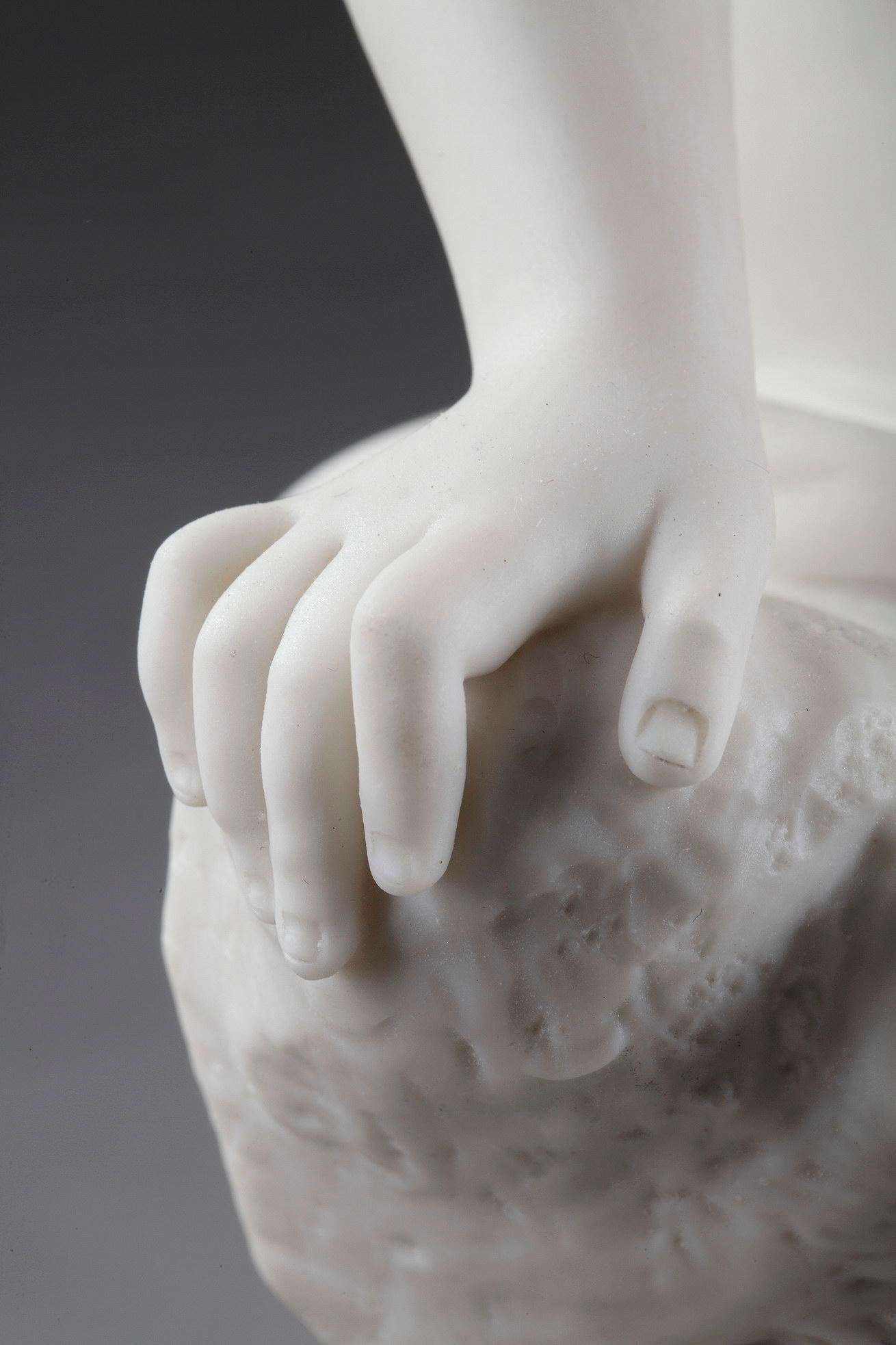 Bisque Porcelain Figurine: Seated Bather, in Sevres Taste 9