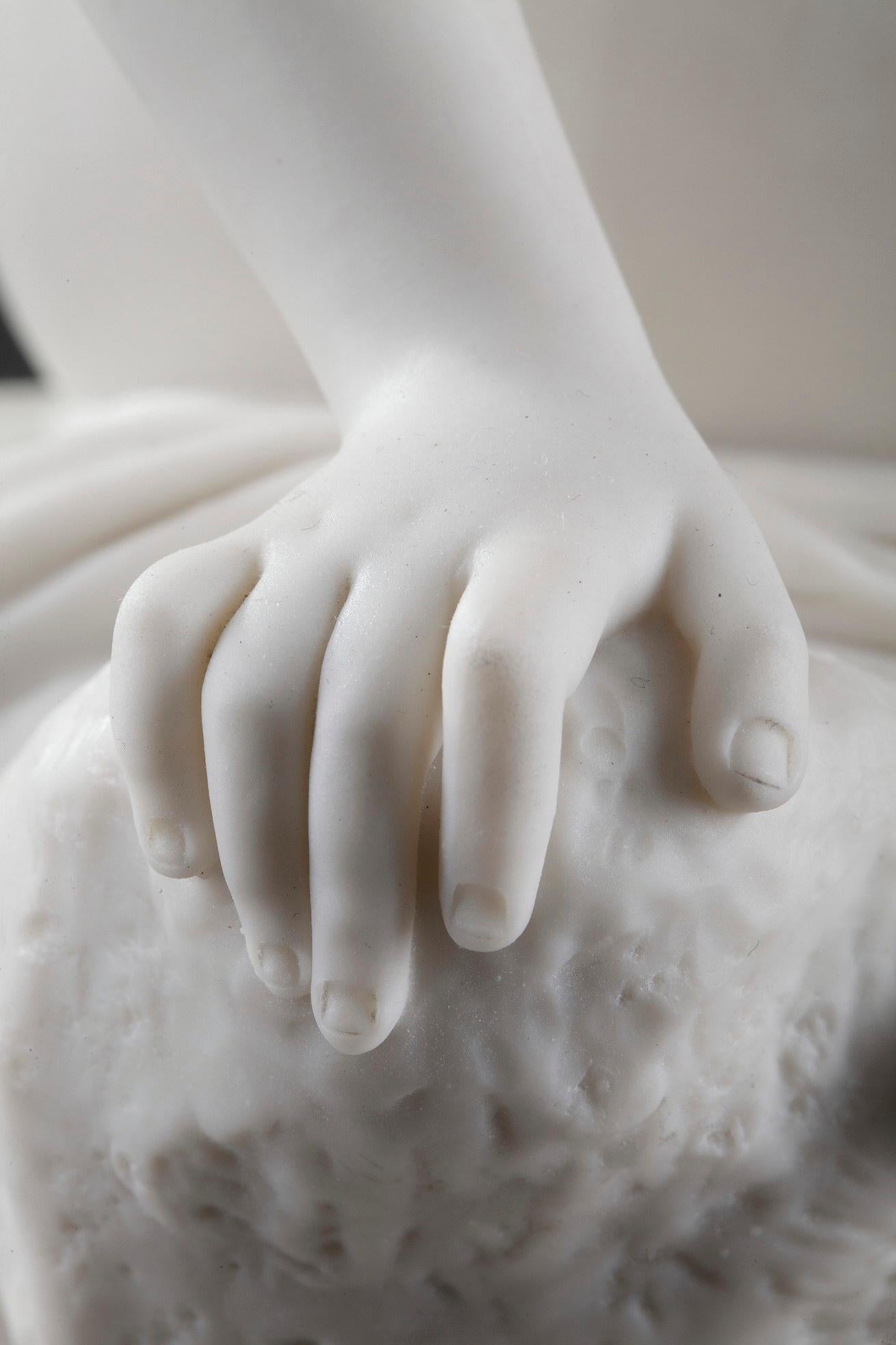 Bisque Porcelain Figurine: Seated Bather, in Sevres Taste 10