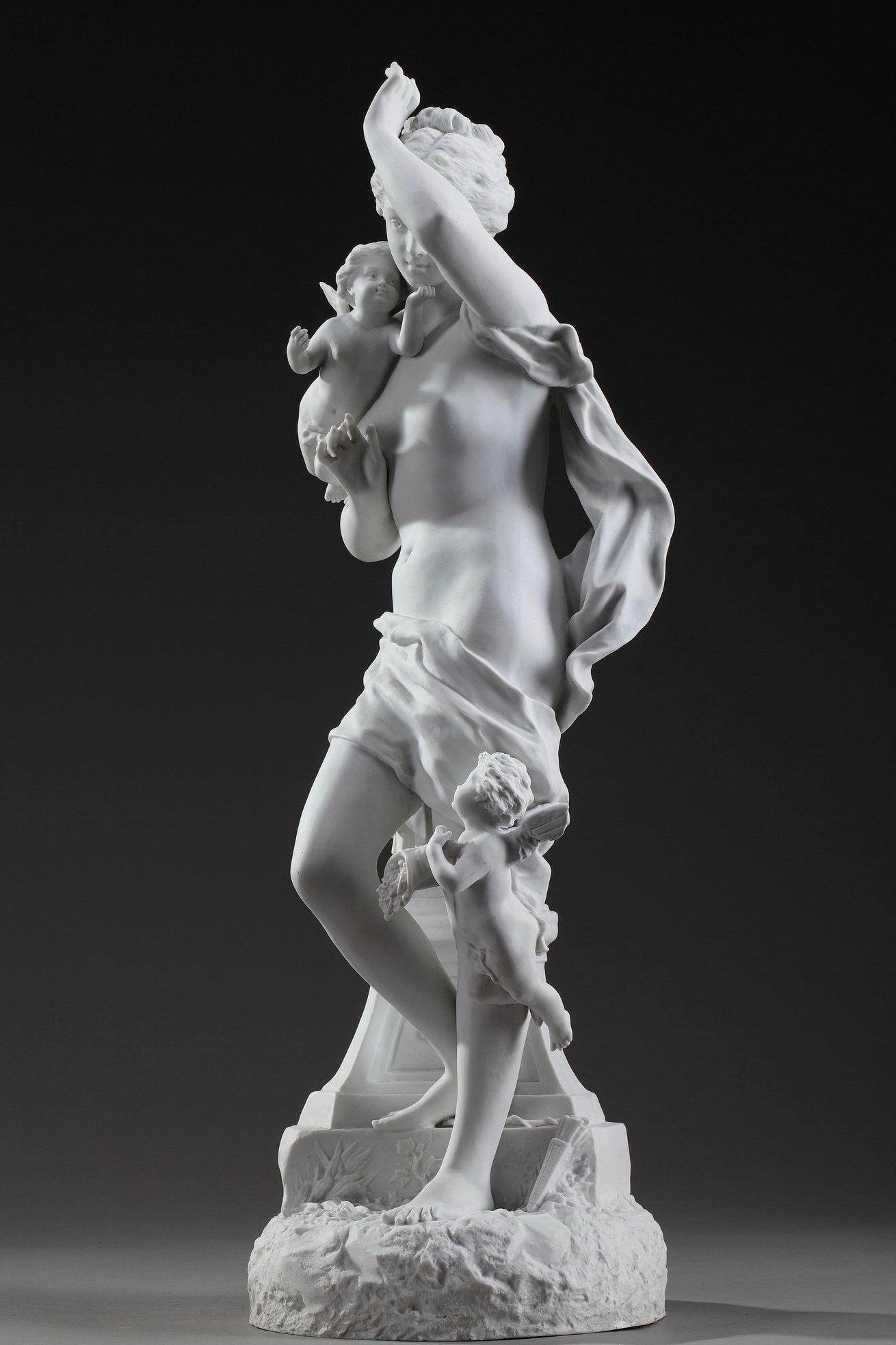 Bisque Porcelain Figurine: Venus with Cupids by Ernest Rancoulet 10