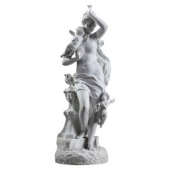 Antique Bisque Porcelain Figurine: Venus with Cupids by Ernest Rancoulet