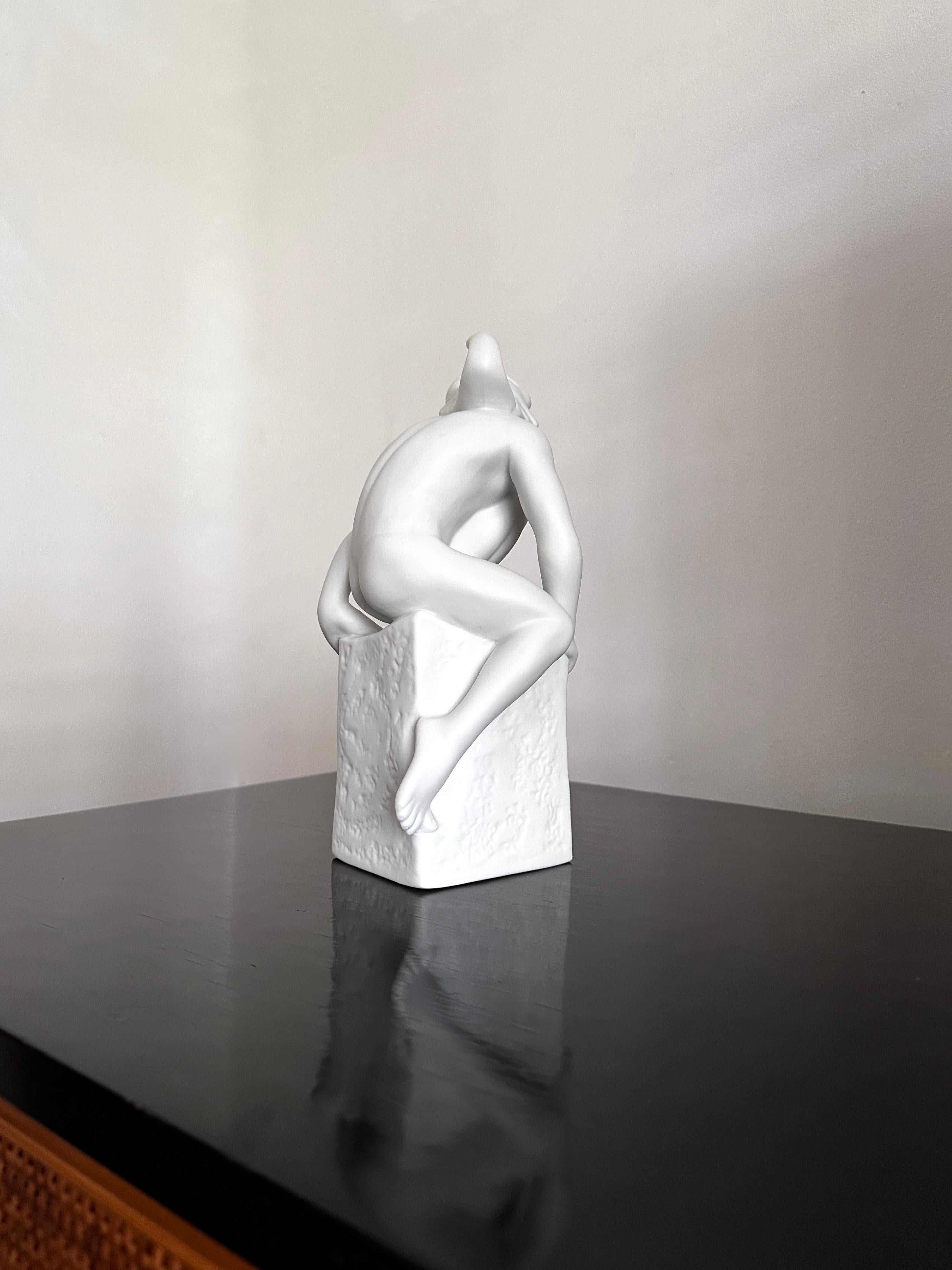 Hand-Crafted Bisque Scorpio Statute By Pia Langelund For Royal Copenhagen For Sale