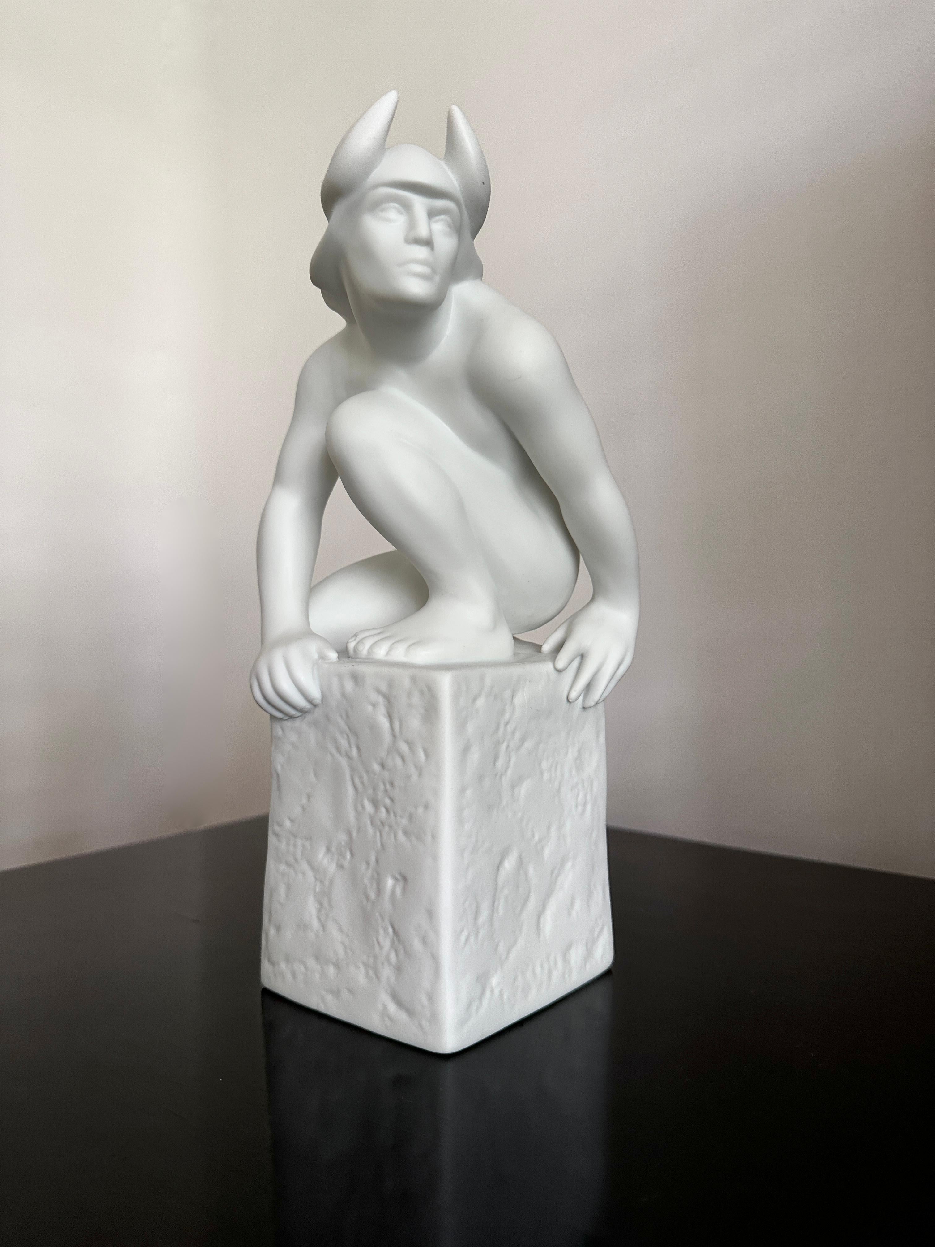 Porcelain Bisque Scorpio Statute By Pia Langelund For Royal Copenhagen For Sale