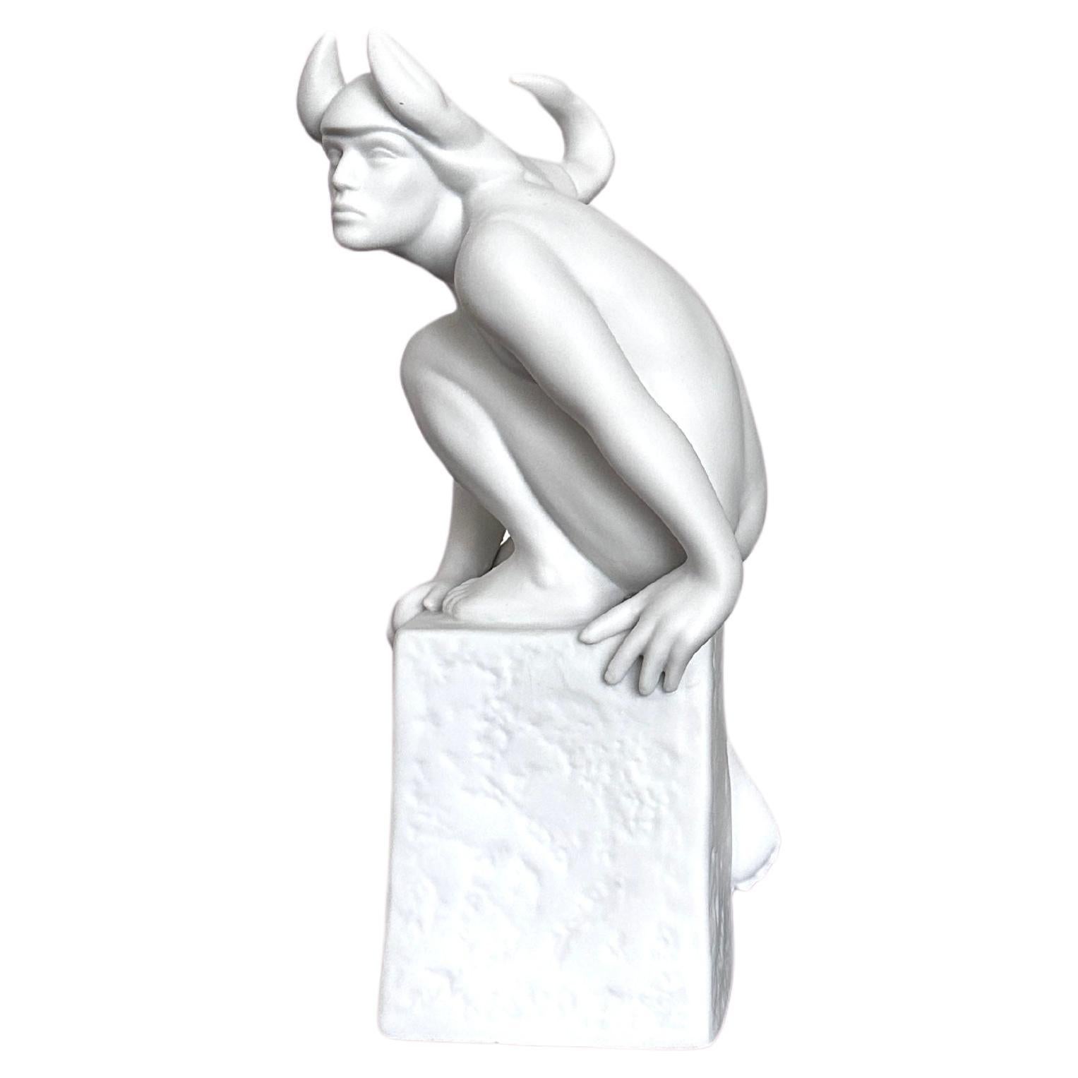 Bisque Scorpio Statute By Pia Langelund For Royal Copenhagen For Sale