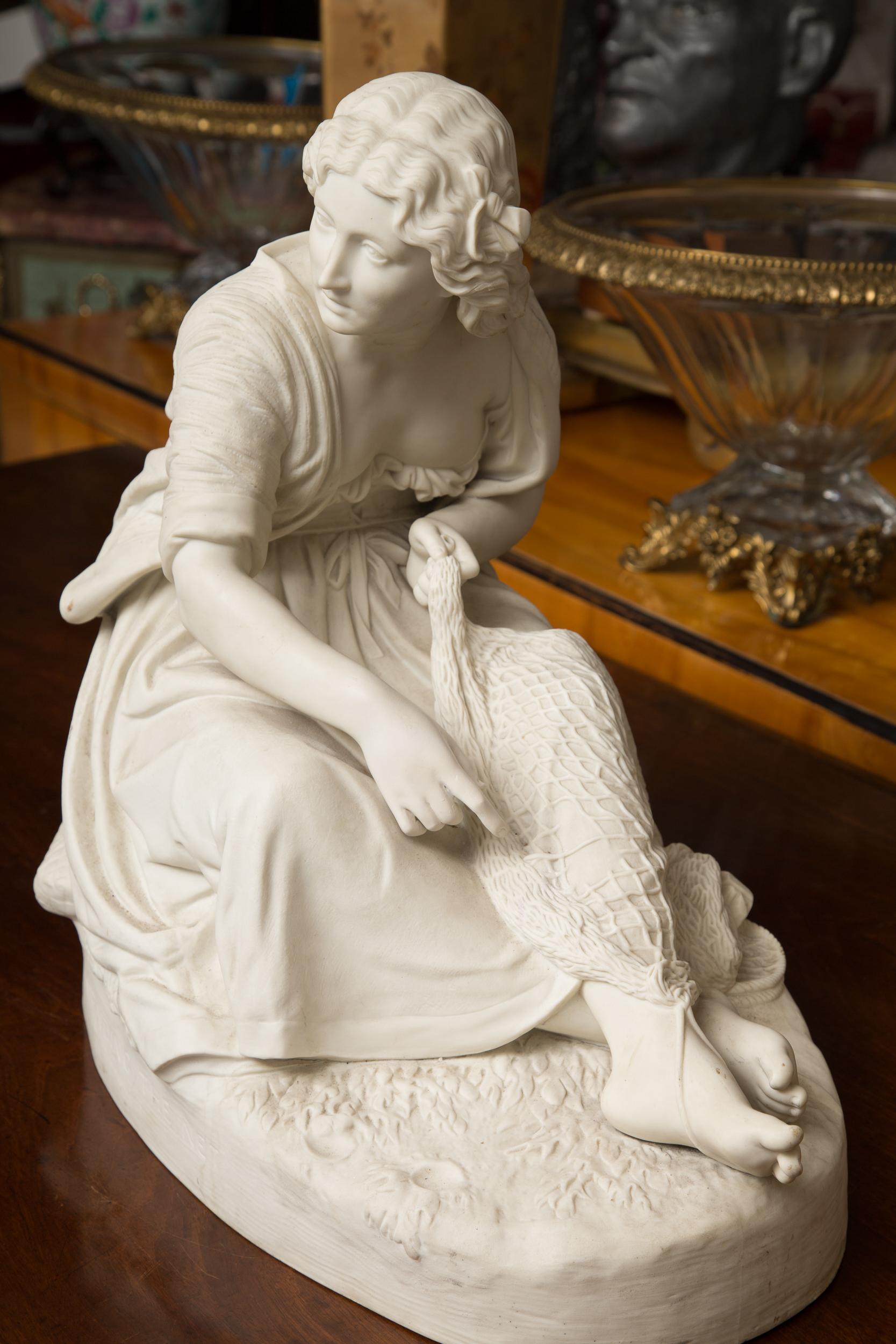19th Century Bisque Sculptor by Edward William Wyon For Sale