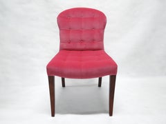 Bisquit Tufted Dining Side Chair with Wood Legs and Balloon Shaped Back