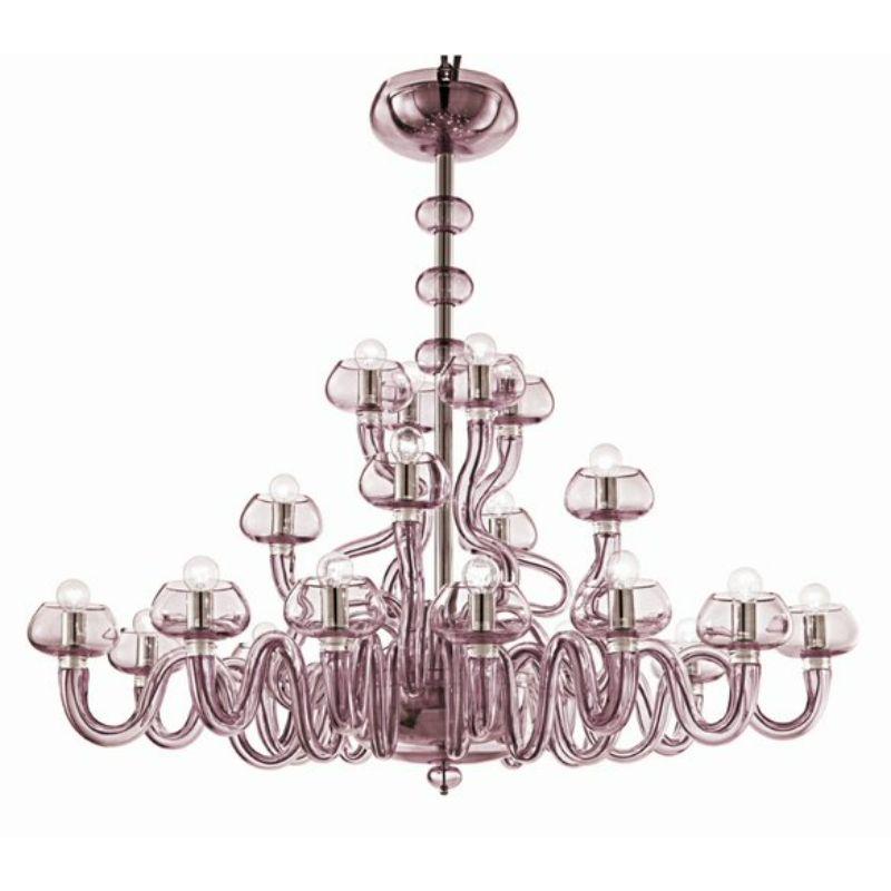 Bissaboba 6753 Chandelier, 20 Bulbs, Cadet Blue Venetian Crystal In New Condition For Sale In Venice, IT