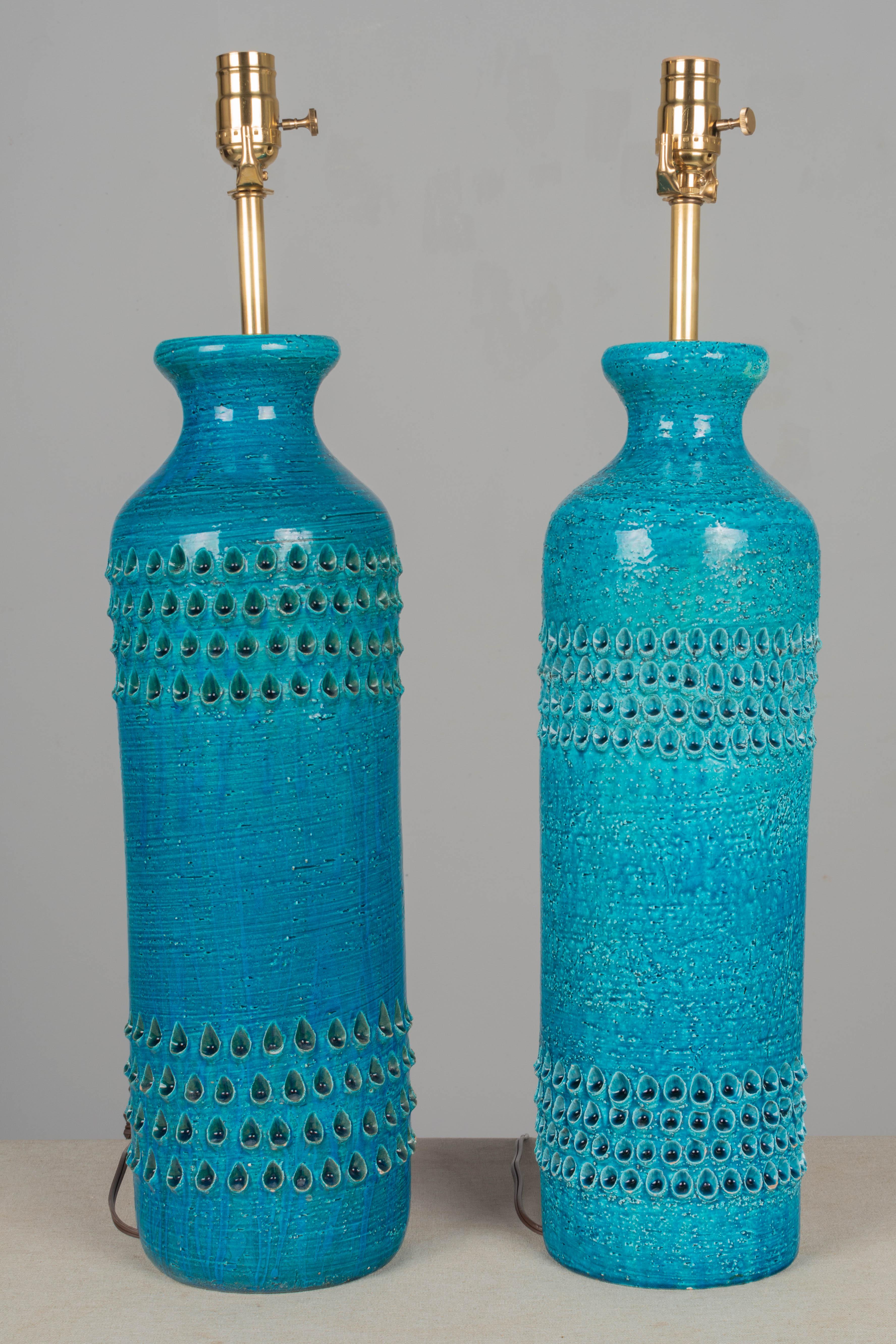 Bistossi Aldo Londi Pottery Lamps, Pair In Good Condition In Winter Park, FL
