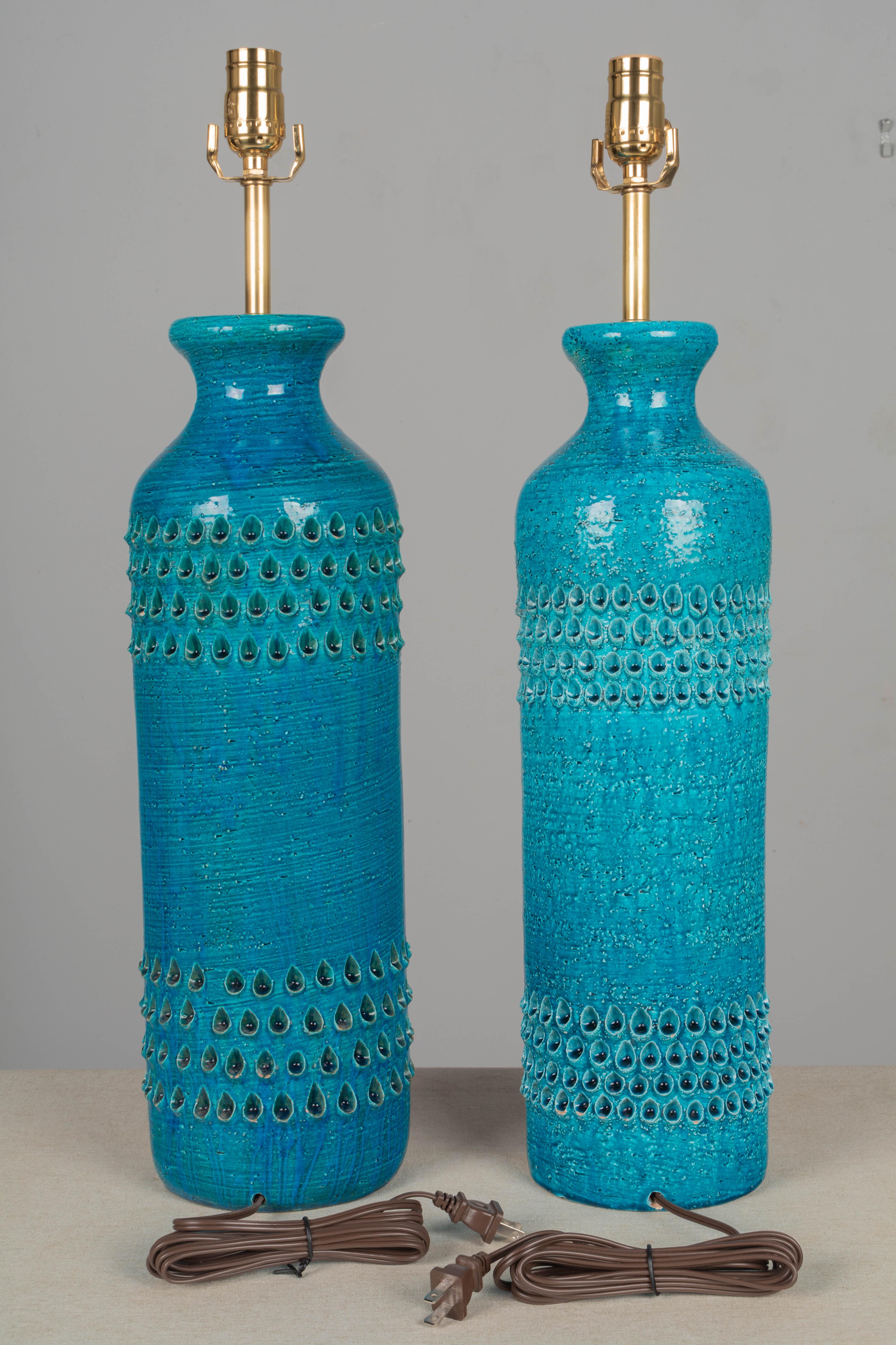 20th Century Bistossi Aldo Londi Pottery Lamps, Pair