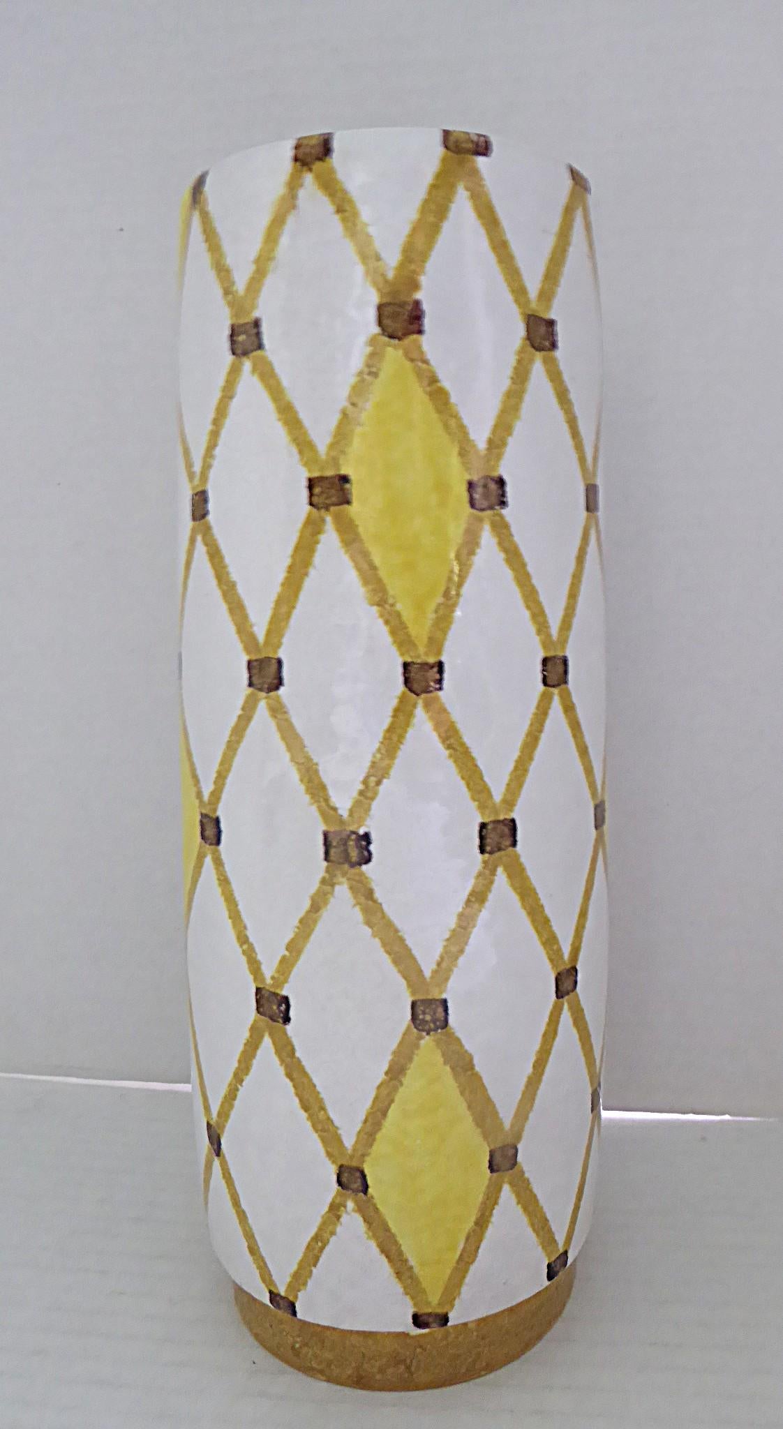 Bistossi Zylindrische Vase aus Keramik Spalier Design Italien 1960er Jahre attrib. A. Londi im Zustand „Gut“ im Angebot in Miami, FL