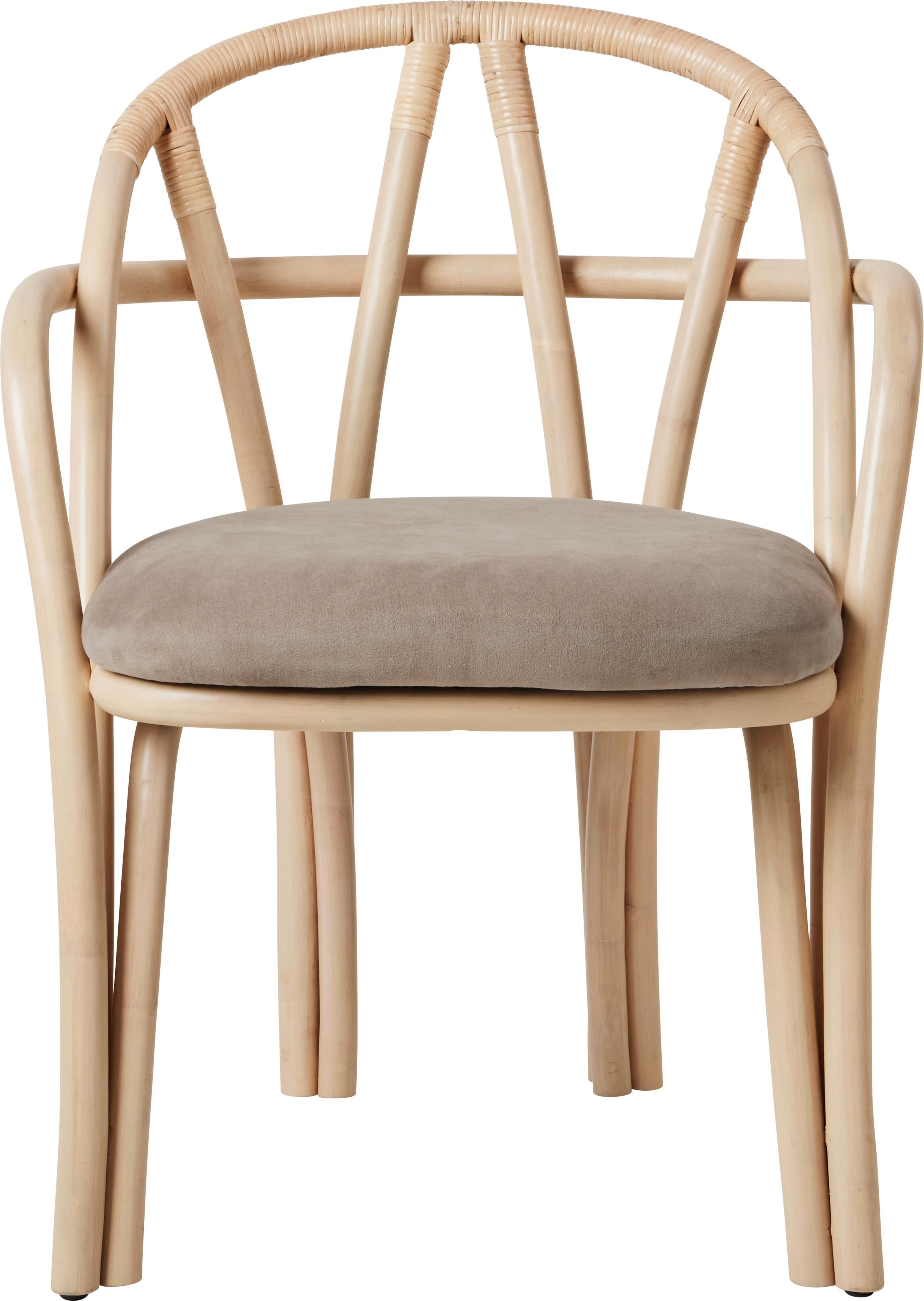 Sillón de comedor Bistra de ratán lacado natural by AMDL Circle for GUBI en venta 1