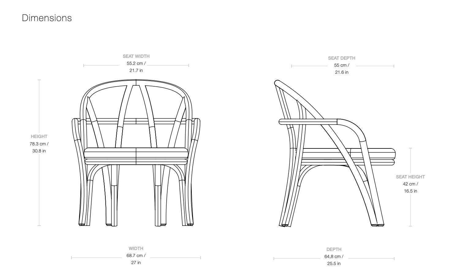 Tappezzeria Sedia da salotto 'Bistra' in rattan laccato naturale di AMDL Circle per Gubi in vendita
