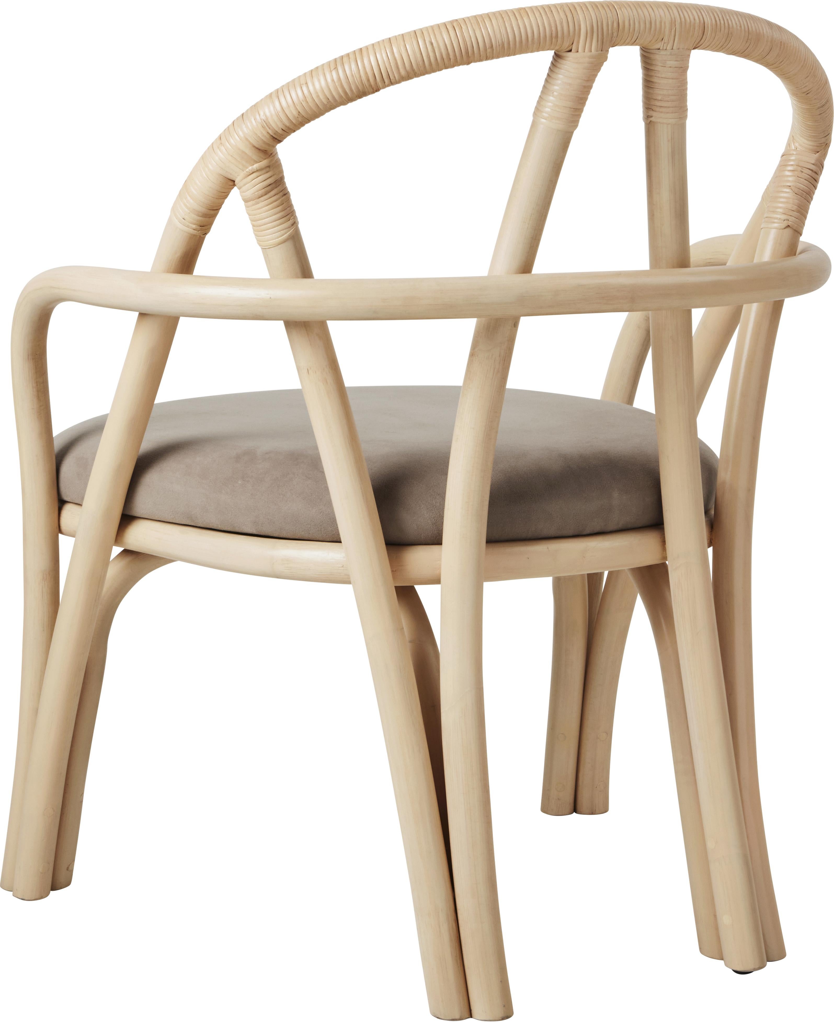 XXI secolo e contemporaneo Sedia da salotto 'Bistra' in rattan laccato naturale di AMDL Circle per Gubi in vendita