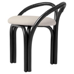 'Bistra' Stool in Black Painted Rattan by AMDL Circle for GUBI