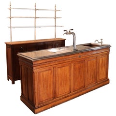 Bistro Bar, Early 20th-century Zinc Countertop With Its Glassmaker