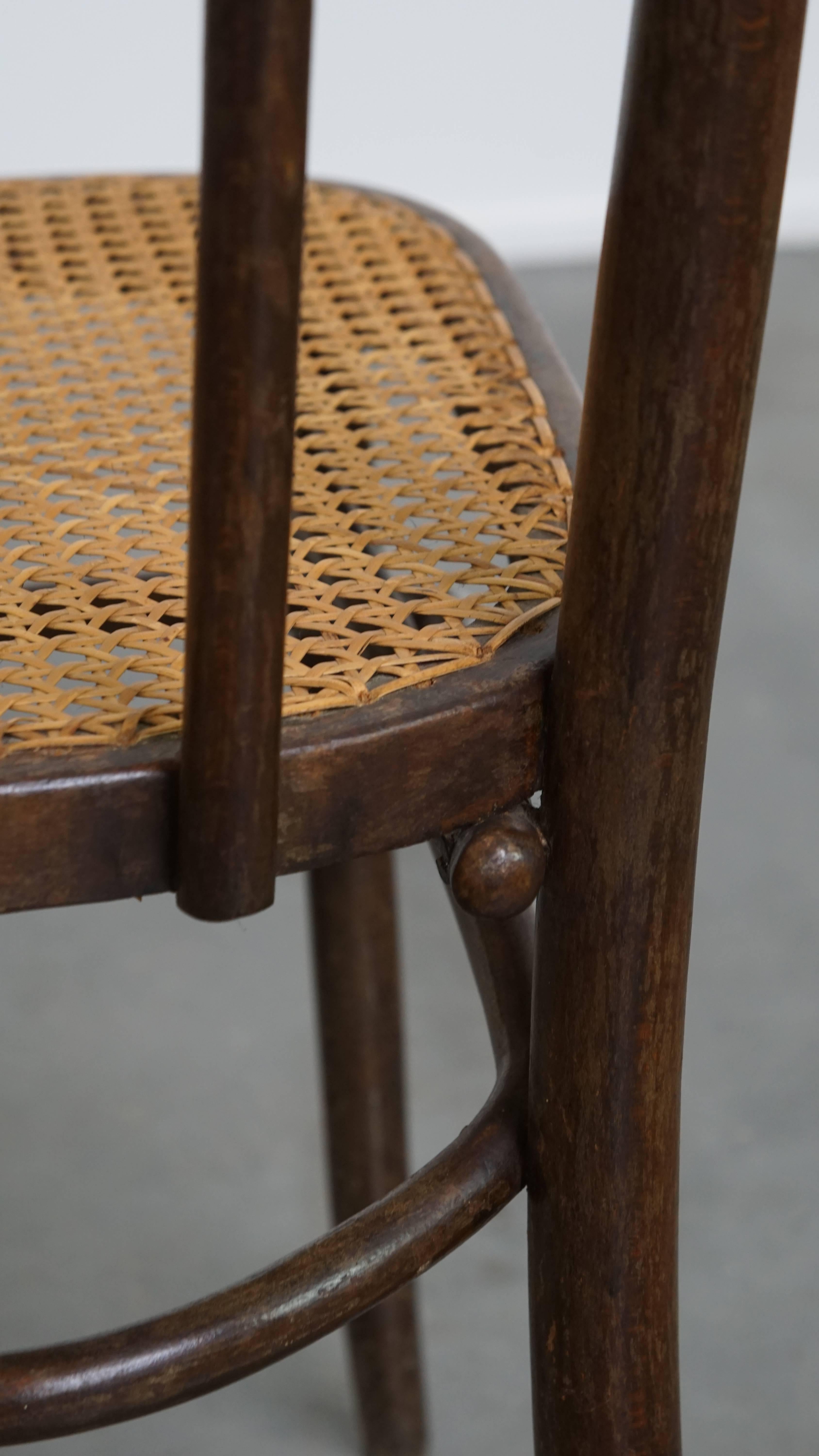Bistro chair with a woven cane seat For Sale 3