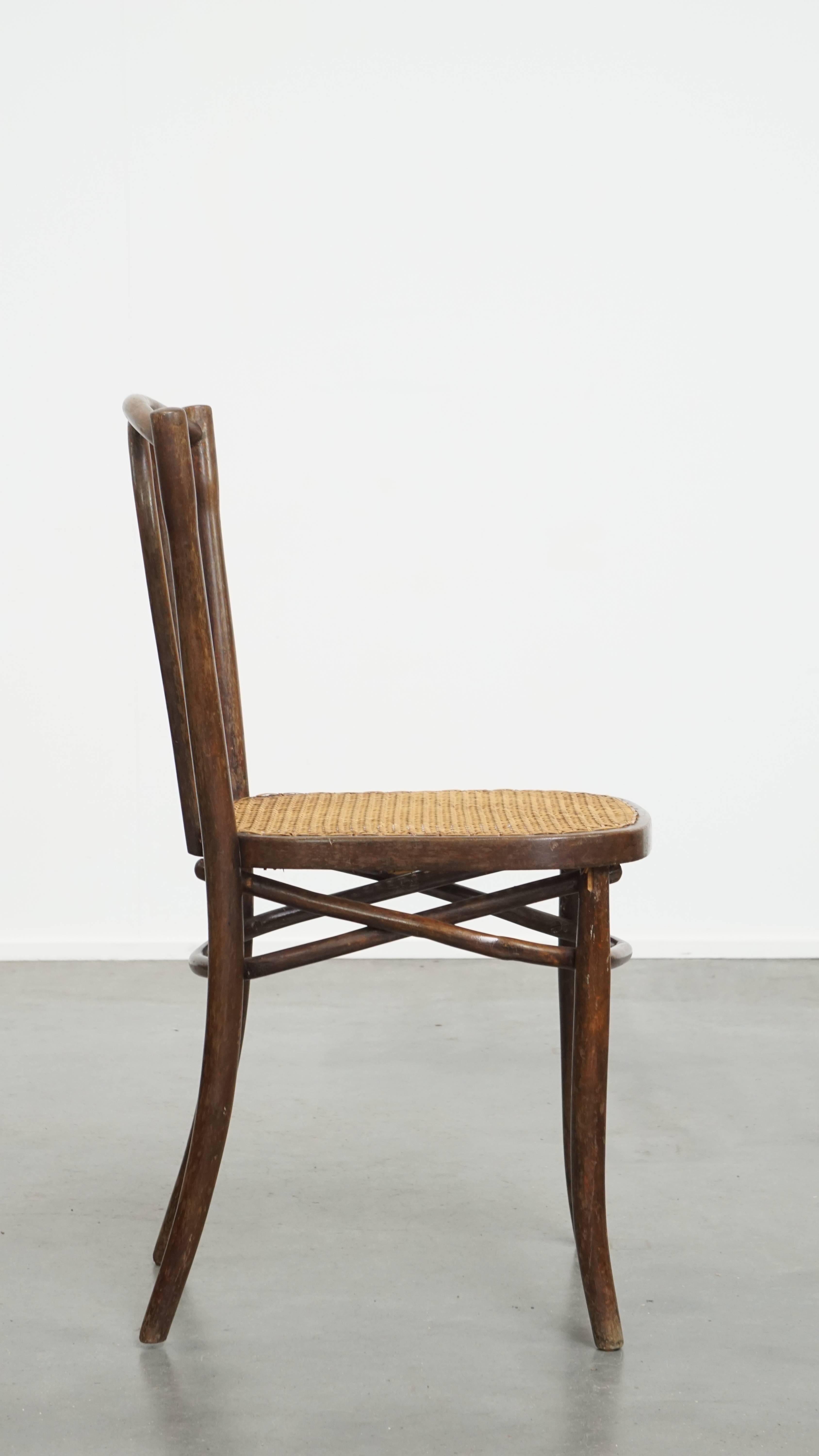 Classical Roman Bistro chair with a woven cane seat For Sale