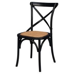 Bistro Dining Chairs in Black Bentwood with Cane Seats, Sets of 2