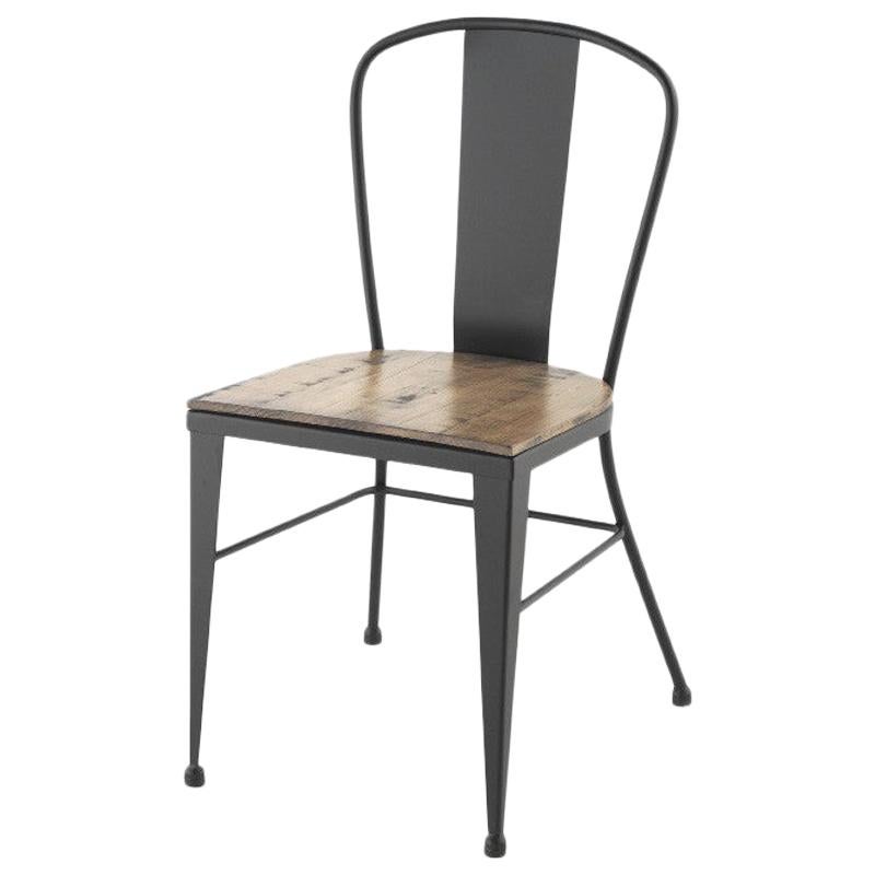 Bistro Garden Chairs in Colors Wrought Iron with Wood Seat