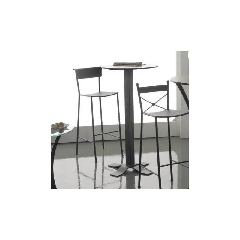 Bistro High Table in Wrought Iron with Marble and Brass Top, Indoor and Outdoor 1