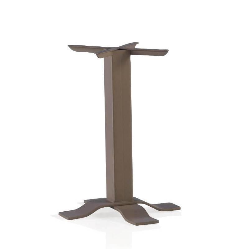 Table haute bistro en fer forgé avec plateau en marbre.