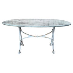 Bistro Table – Art Nouveau Style – Cast Iron and Veined Marble – Circa 1900