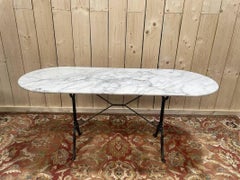Bistro table in iron and marble 160 cm