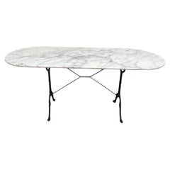 Bistro table in iron and marble 160 cm