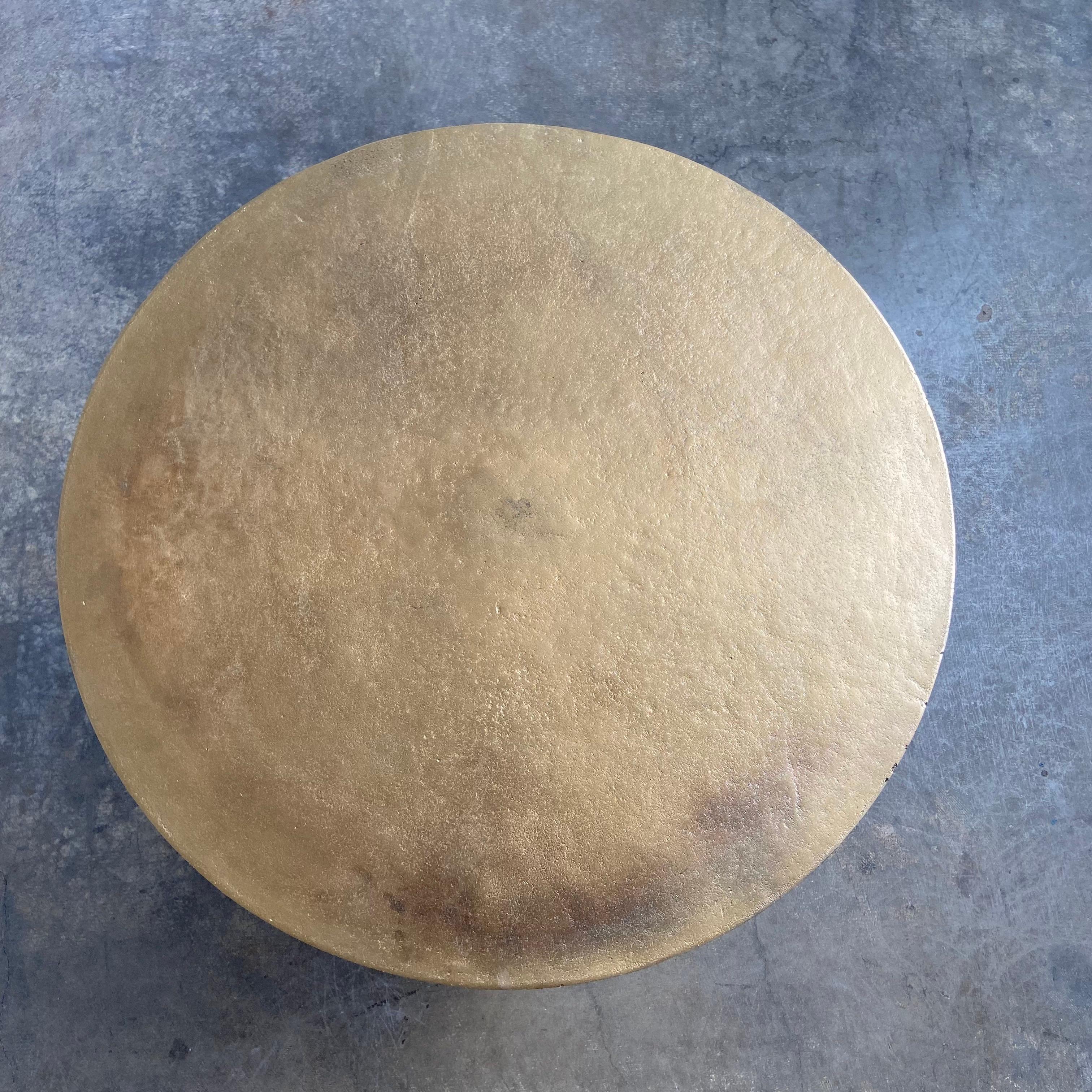 Bistro Table or Entry Table in Aged Brass Finish In New Condition For Sale In Old Town Orange, CA